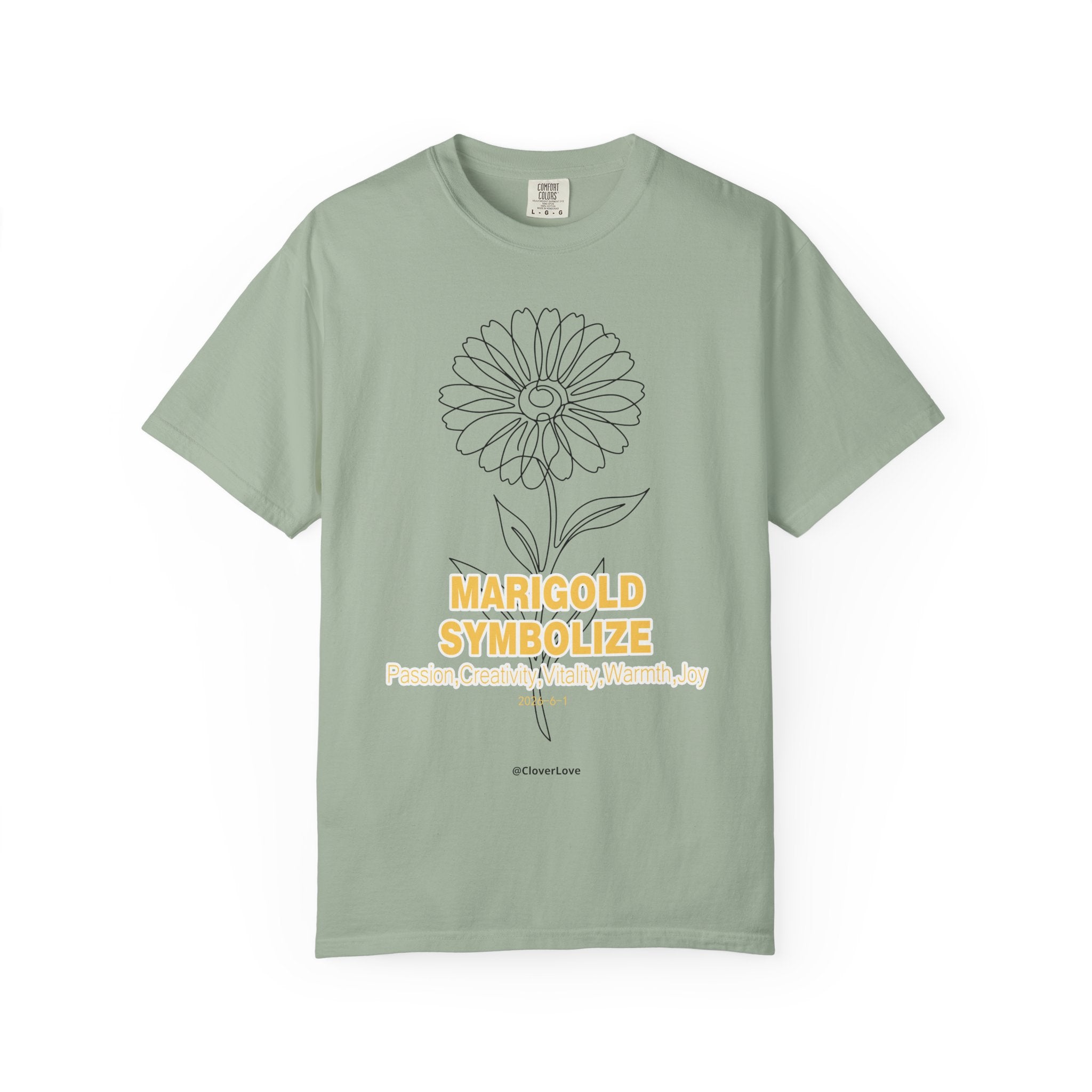 Marigold Flower T-Shirt - Botanical Graphic Shirt for Flower Lovers