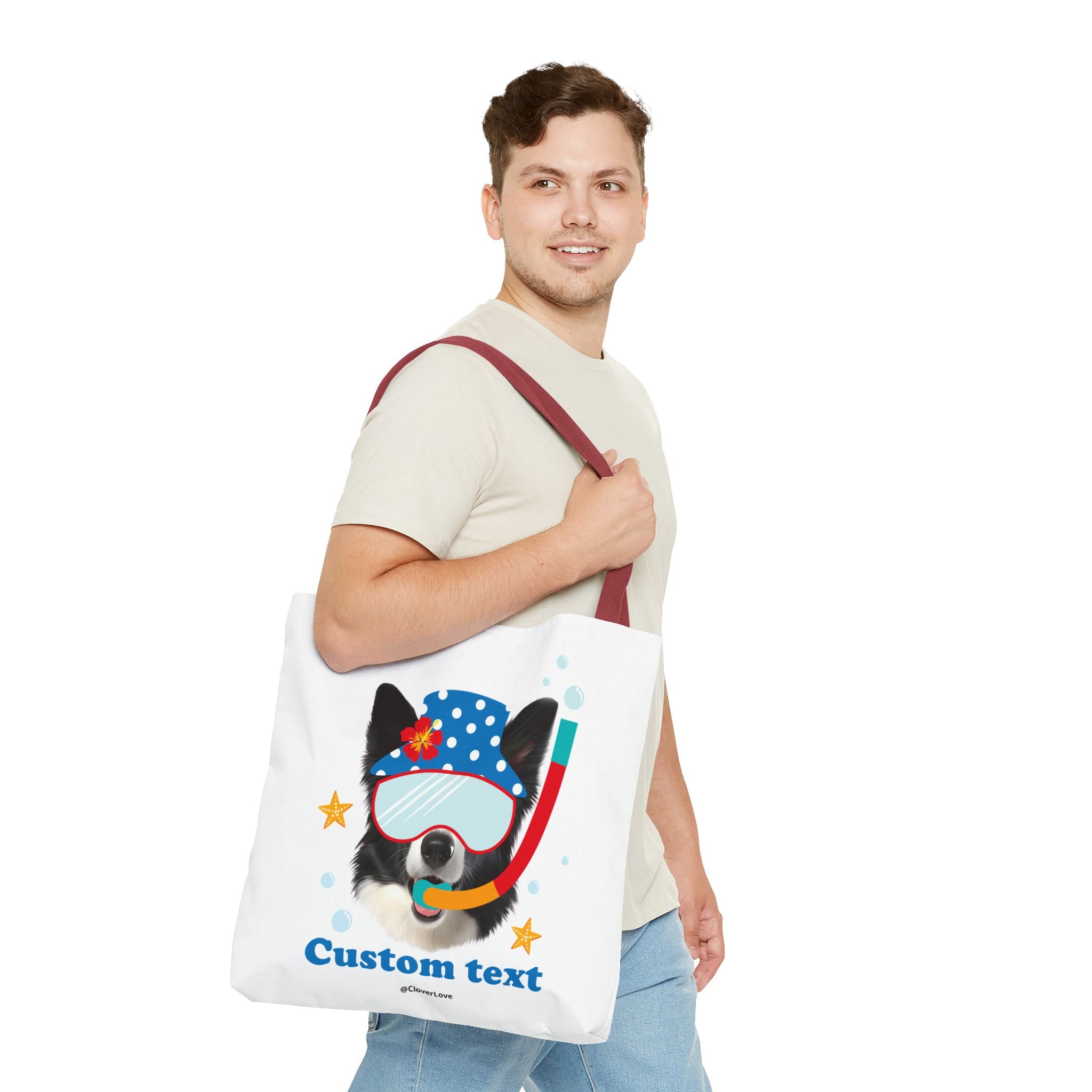 Custom Dog Tote Bag | Personalized Pet Photo Summer Canvas Bag