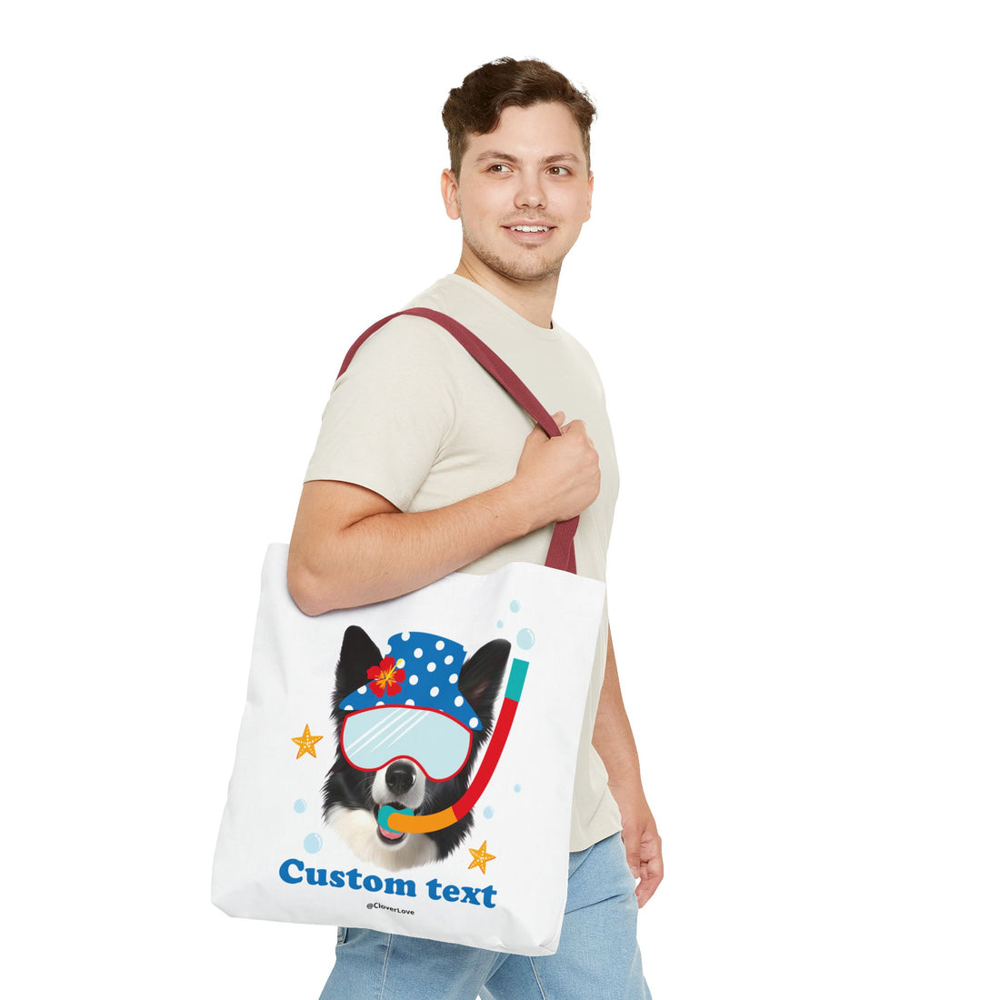 Custom Dog Tote Bag | Personalized Pet Photo Summer Canvas Bag