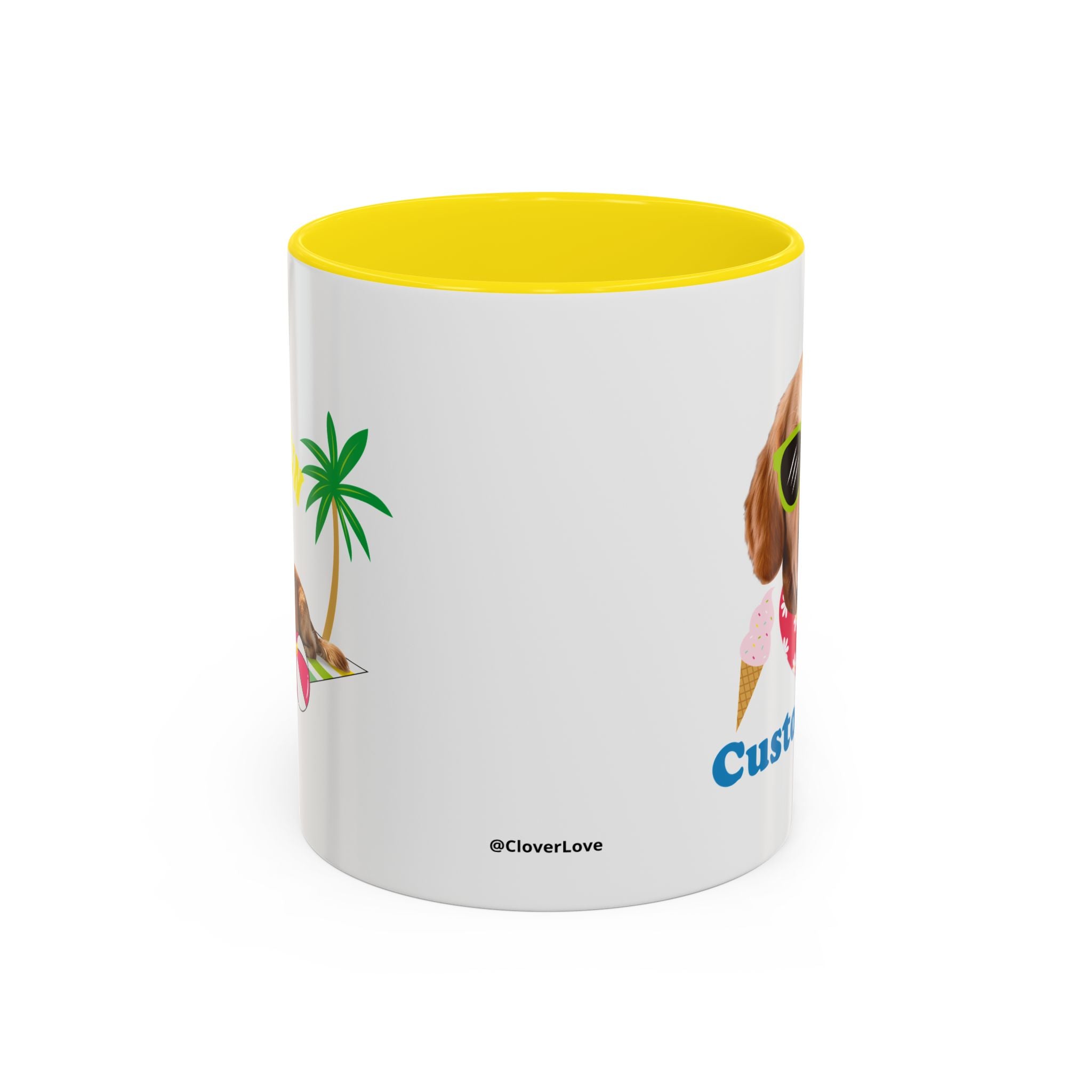 Süße Sommer Hunde-Tasse | Personalisierte Hunde-Foto-Kaffeetasse mit individuellem Text