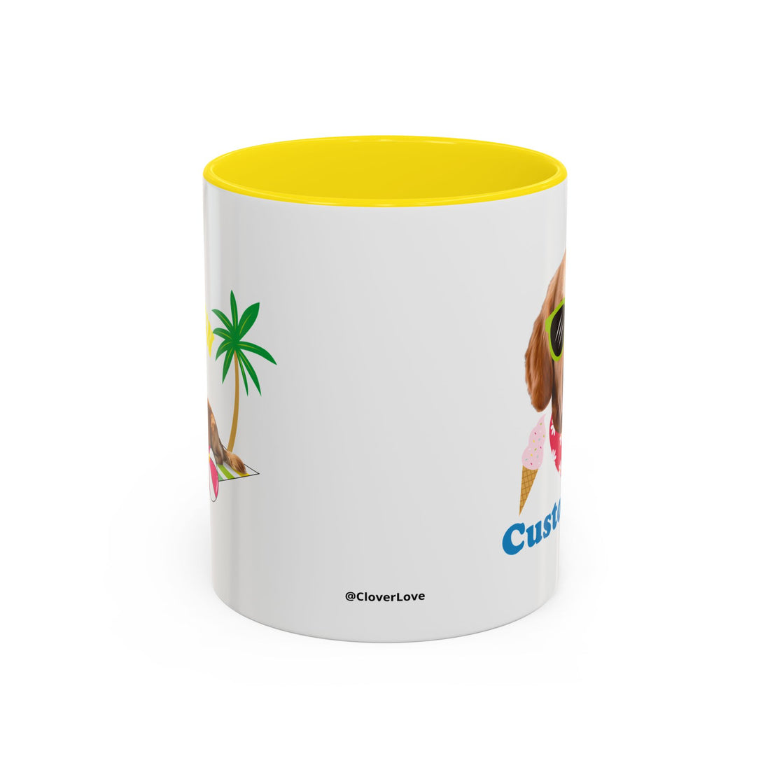 Süße Sommer Hunde-Tasse | Personalisierte Hunde-Foto-Kaffeetasse mit individuellem Text