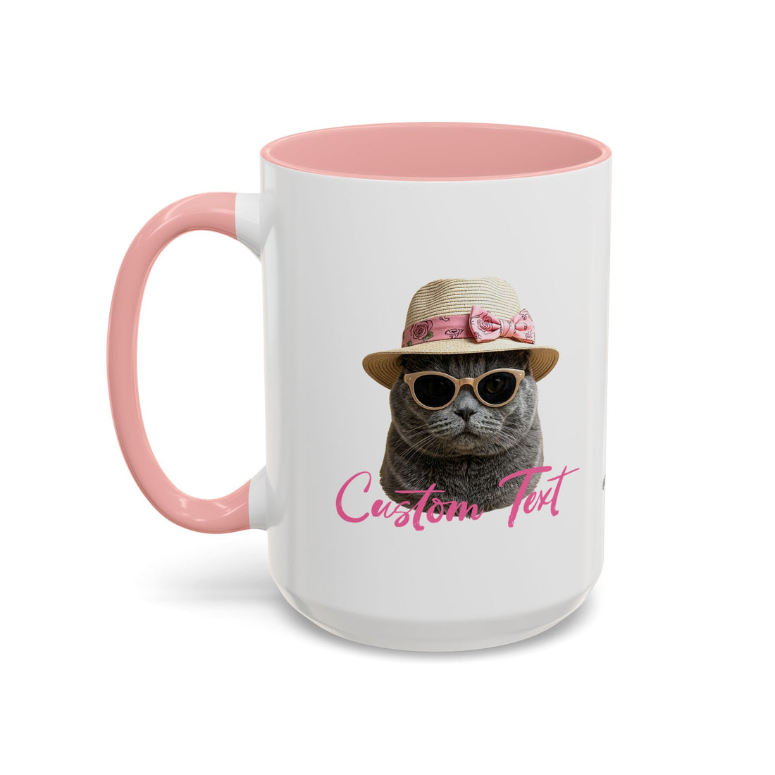 Summer Sunbathing Cat Mug | Personalized Cat Coffee Cup With Custom Text