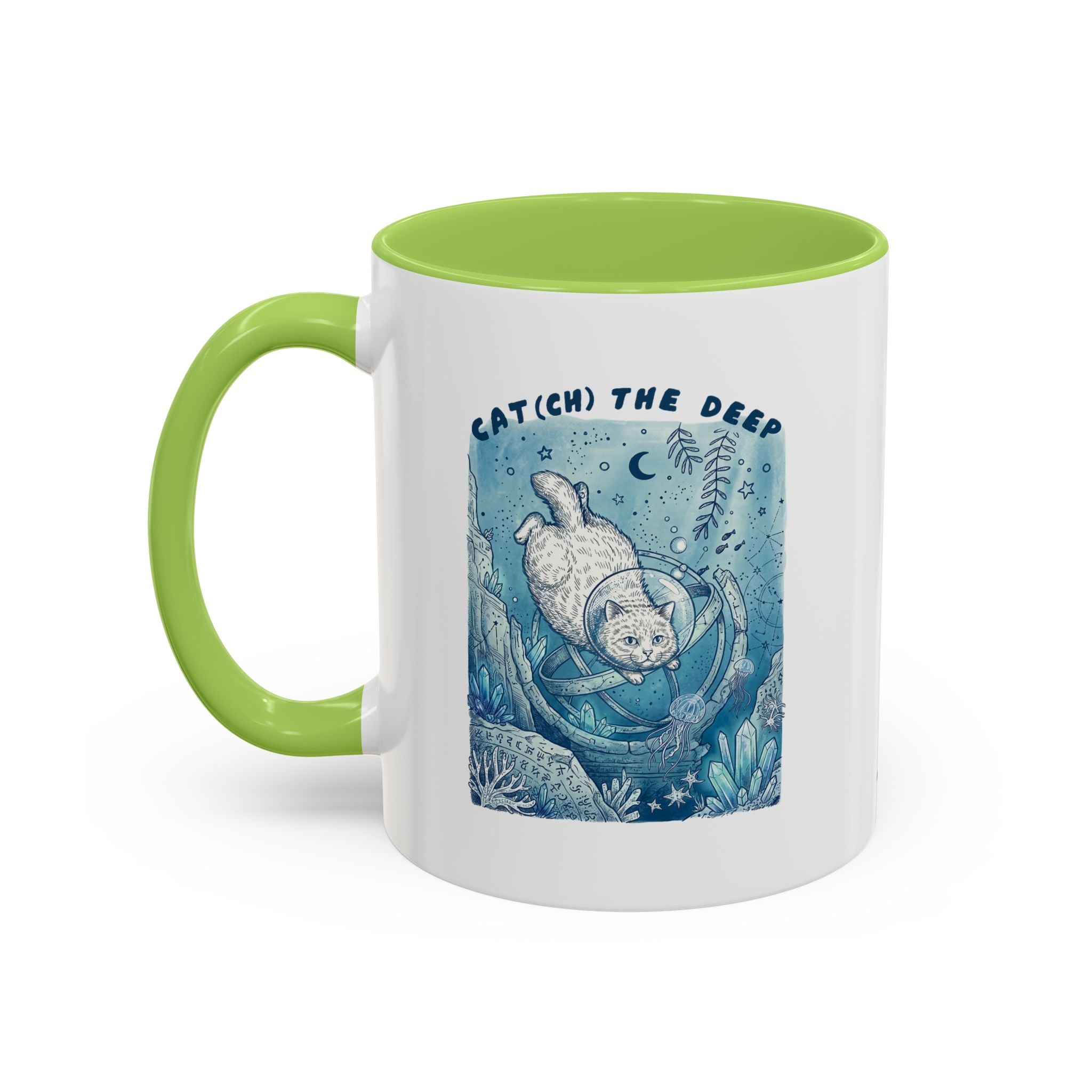 Cat's Deep Ocean Adventure Mug - Underwater Cat Lover Coffee Cup