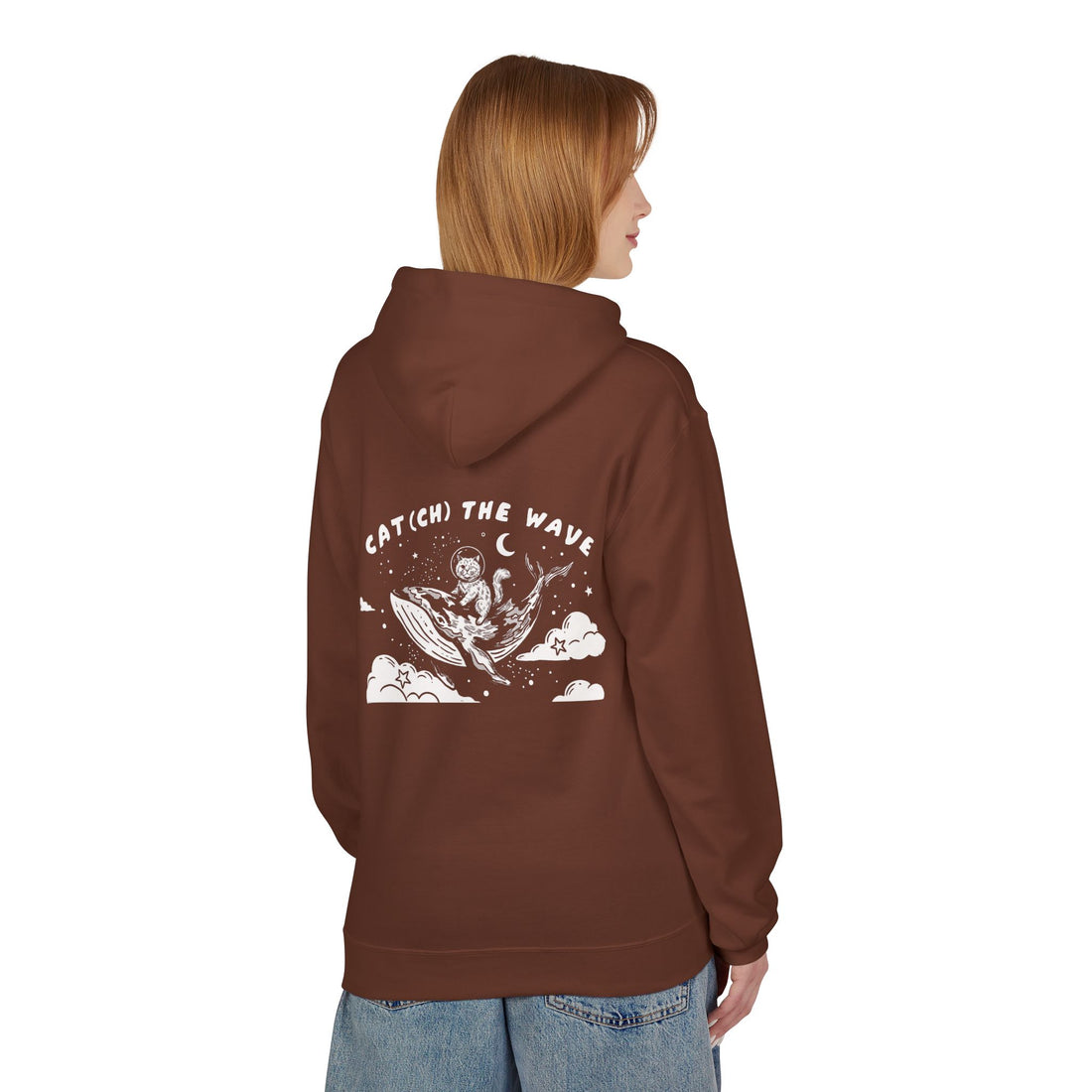 Cat & Whale Adventure Hoodie | Vintage Ocean Graphic Sweatshirt