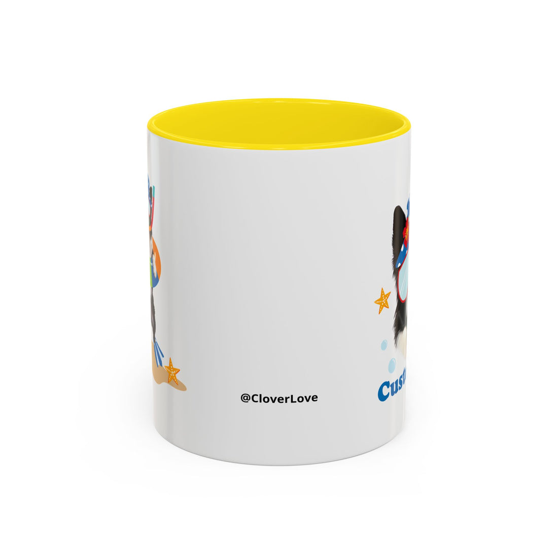 Summer Diving Dog Mug | Personalized Dog Photo Coffee Cup With Custom Text