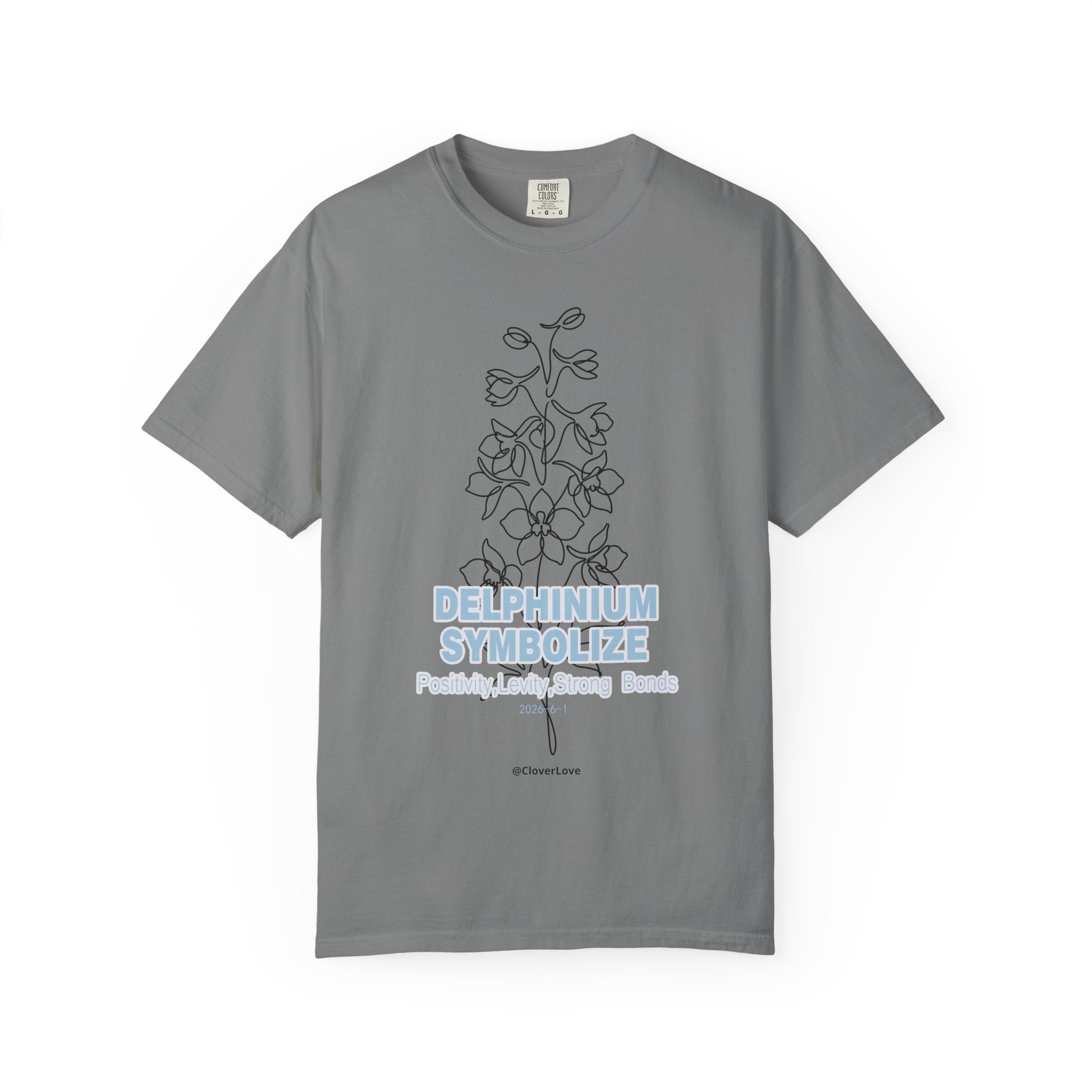 Delphinium Flower T-Shirt - Botanical Graphic Shirt for Flower Lovers