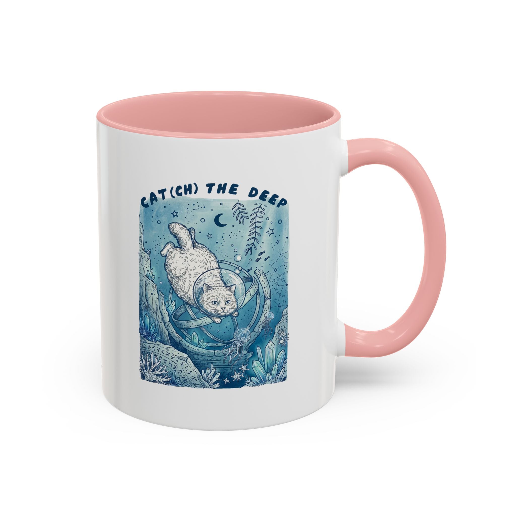 Cat's Deep Ocean Adventure Mug - Underwater Cat Lover Coffee Cup