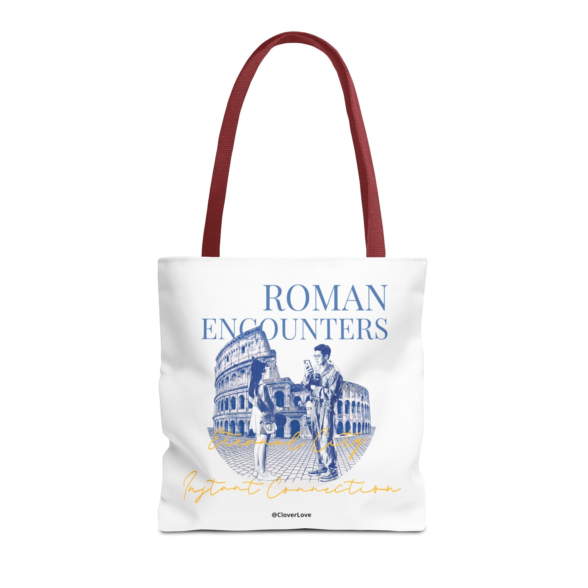 Roman Encounter Travel Tote Bag | Vintage Italy Rome Colosseum Canvas Tote Bag for Travel Lovers