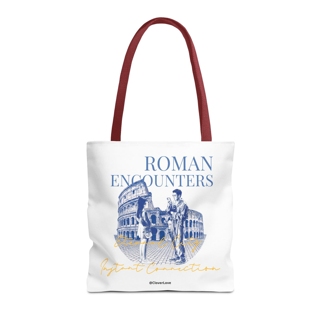 Roman Encounter Travel Tote Bag | Vintage Italy Rome Colosseum Canvas Tote Bag for Travel Lovers