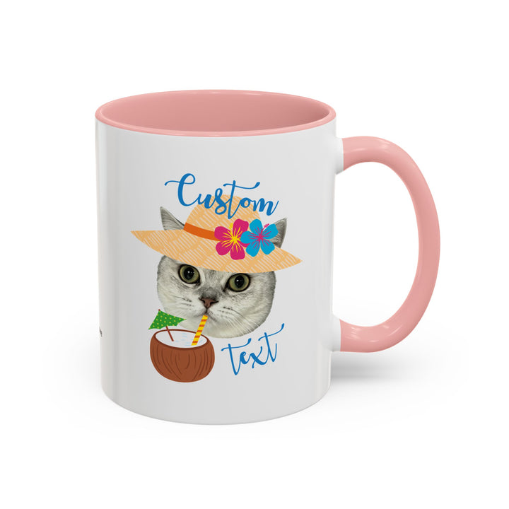 Personalized Summer Cat Mug | Custom Pet Portrait Coffee Cup