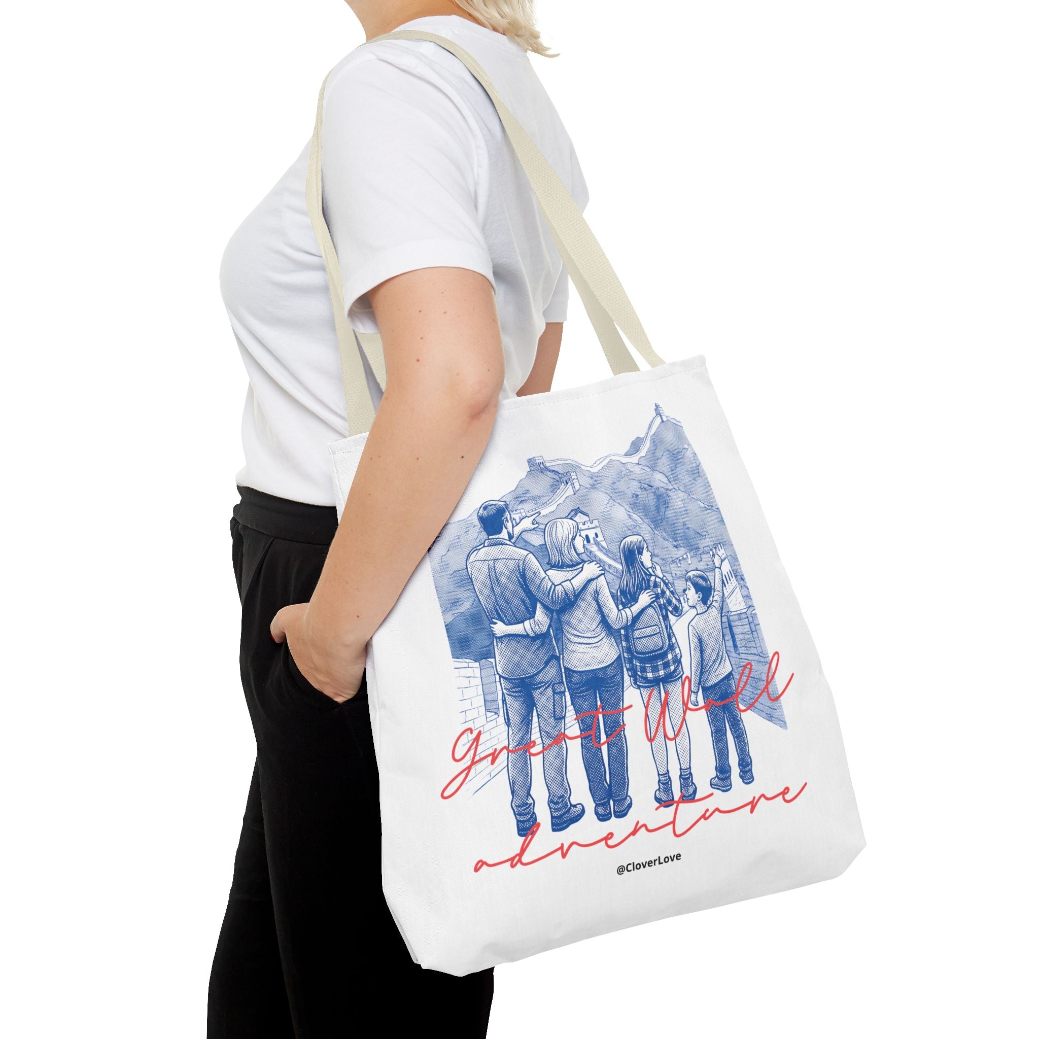 Great Wall of China Tote Bag, Family Travel Souvenir Bag, Landmark Canvas Tote