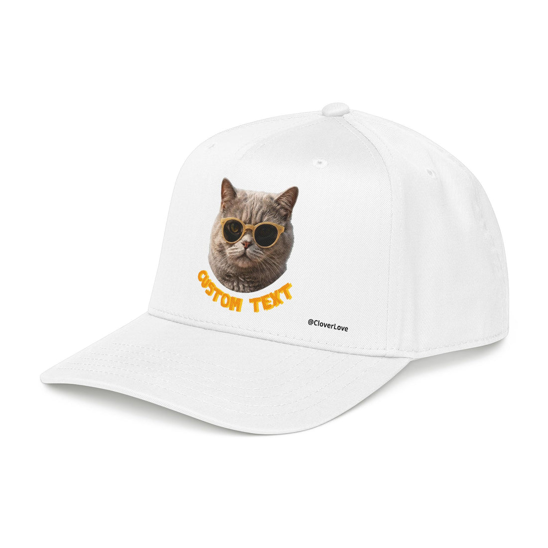 Custom Cat Baseball Cap, Personalized Summer Cat Hat with Sunglasses, Cute Pet Lover Gift
