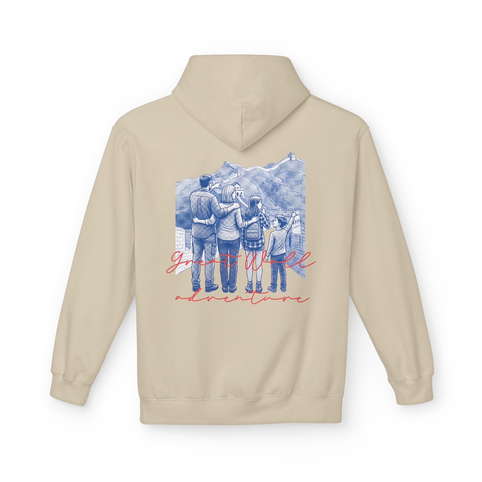 Great Wall Family Adventure Hoodie – Vintage Travel Landmark Graphic Pullover Sweatshirt