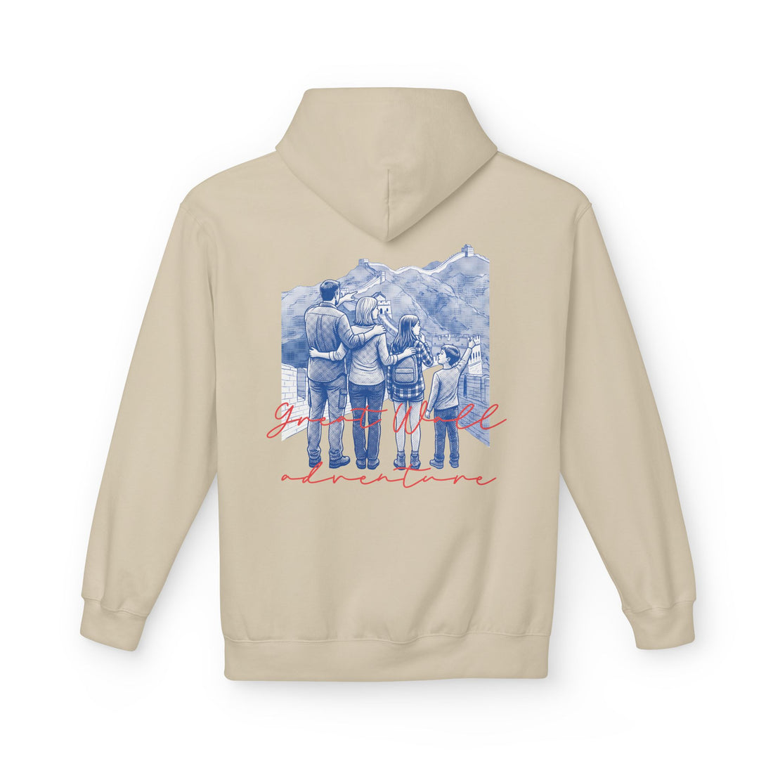 Great Wall Family Adventure Hoodie – Vintage Travel Landmark Graphic Pullover Sweatshirt