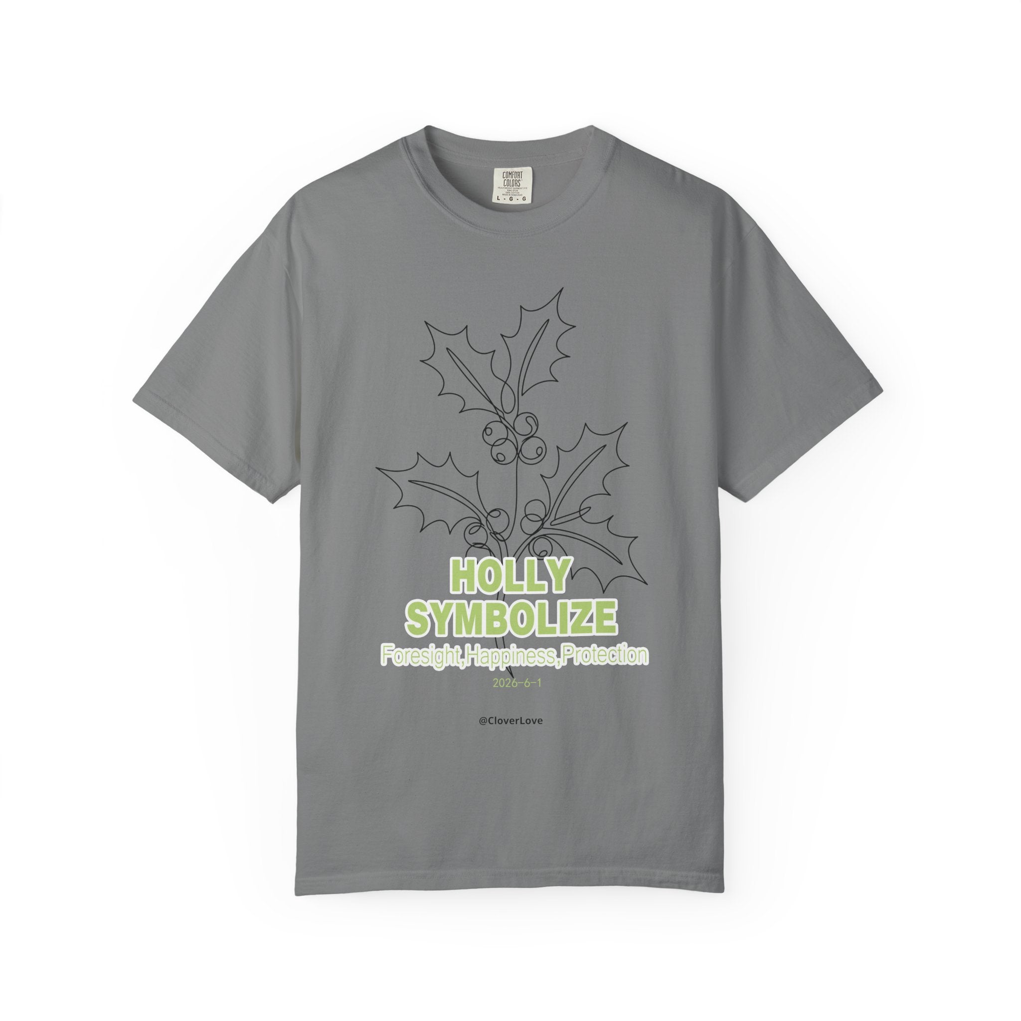 Holly Botanical T-Shirt - Winter Floral Graphic Shirt for Nature Lovers