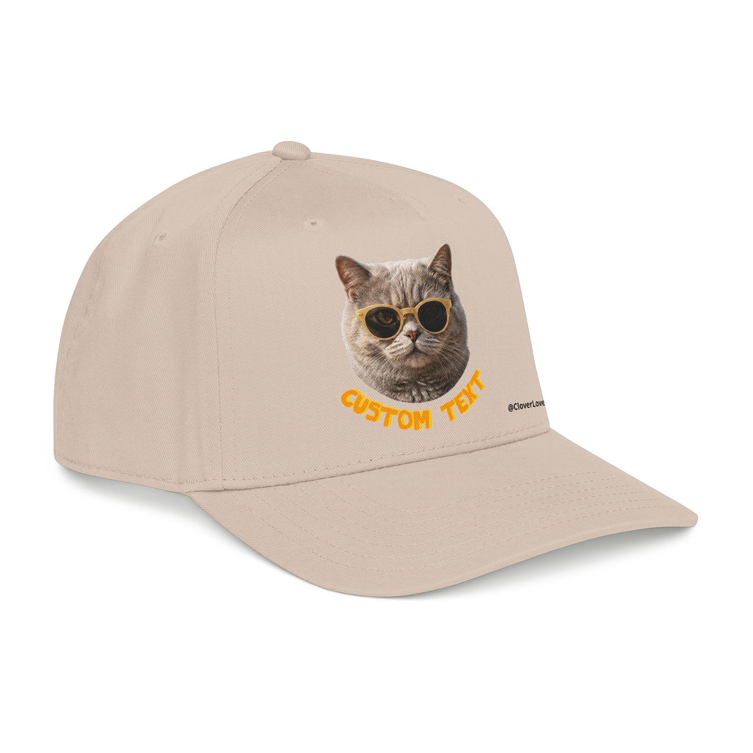 Custom Cat Baseball Cap, Personalized Summer Cat Hat with Sunglasses, Cute Pet Lover Gift