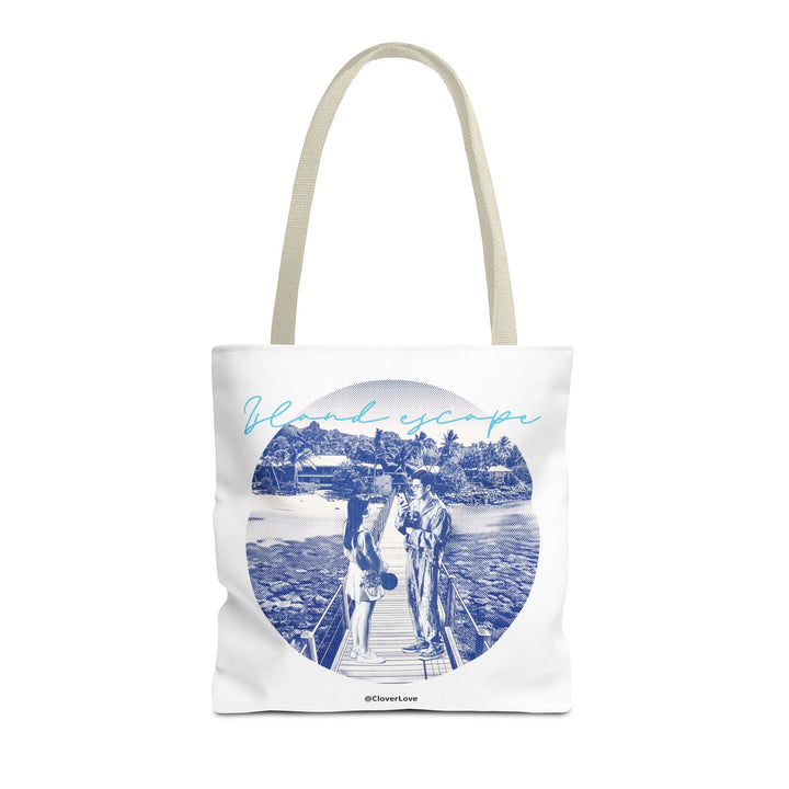 Island Escape Tote Bag | Vintage Beach Travel Canvas Bag