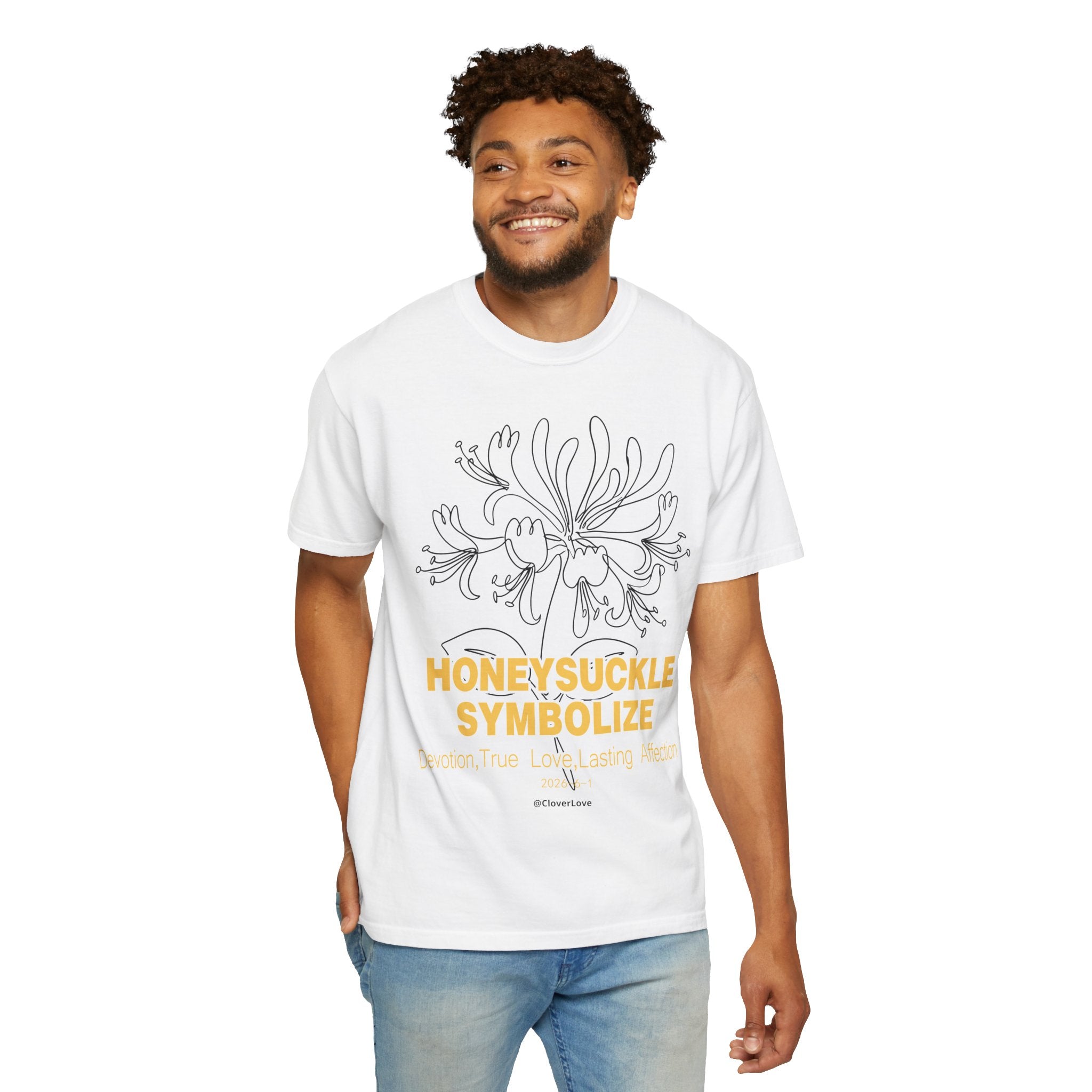 Honeysuckle Flower T-Shirt - Botanical Graphic Shirt for Flower Lovers