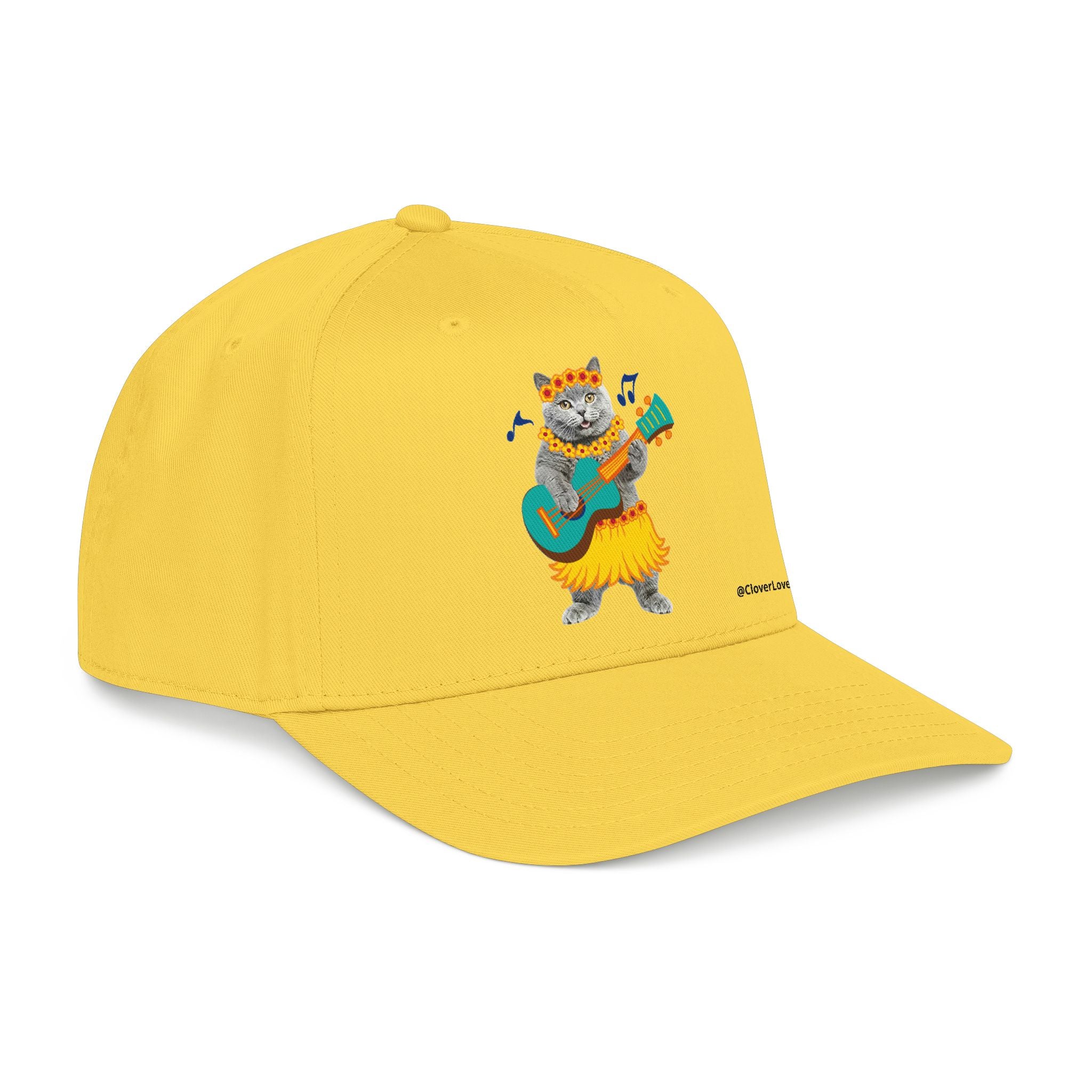 Summer Cat Guitar Hat – Personalized Pet Lover Baseball Cap, Fun Beach Vacation Gift