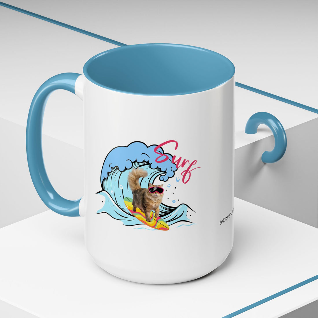 Summer Diving Dog Mug | Personalized Dog Photo Coffee Cup With Custom Text