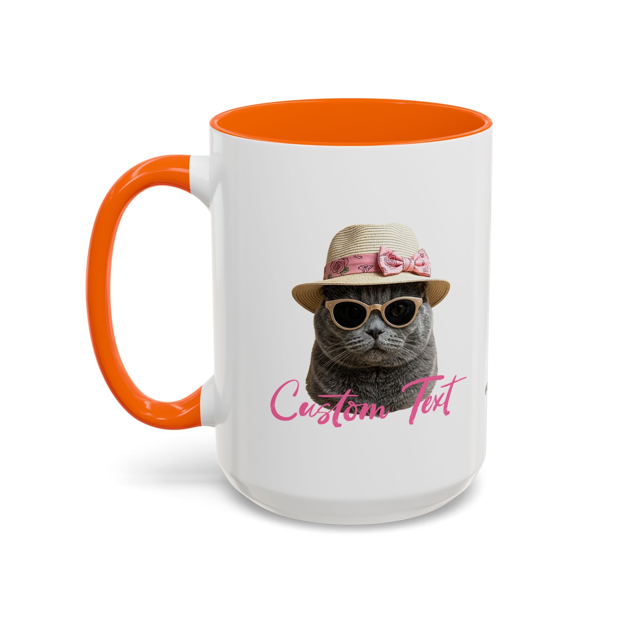 Summer Sunbathing Cat Mug | Personalized Cat Coffee Cup With Custom Text