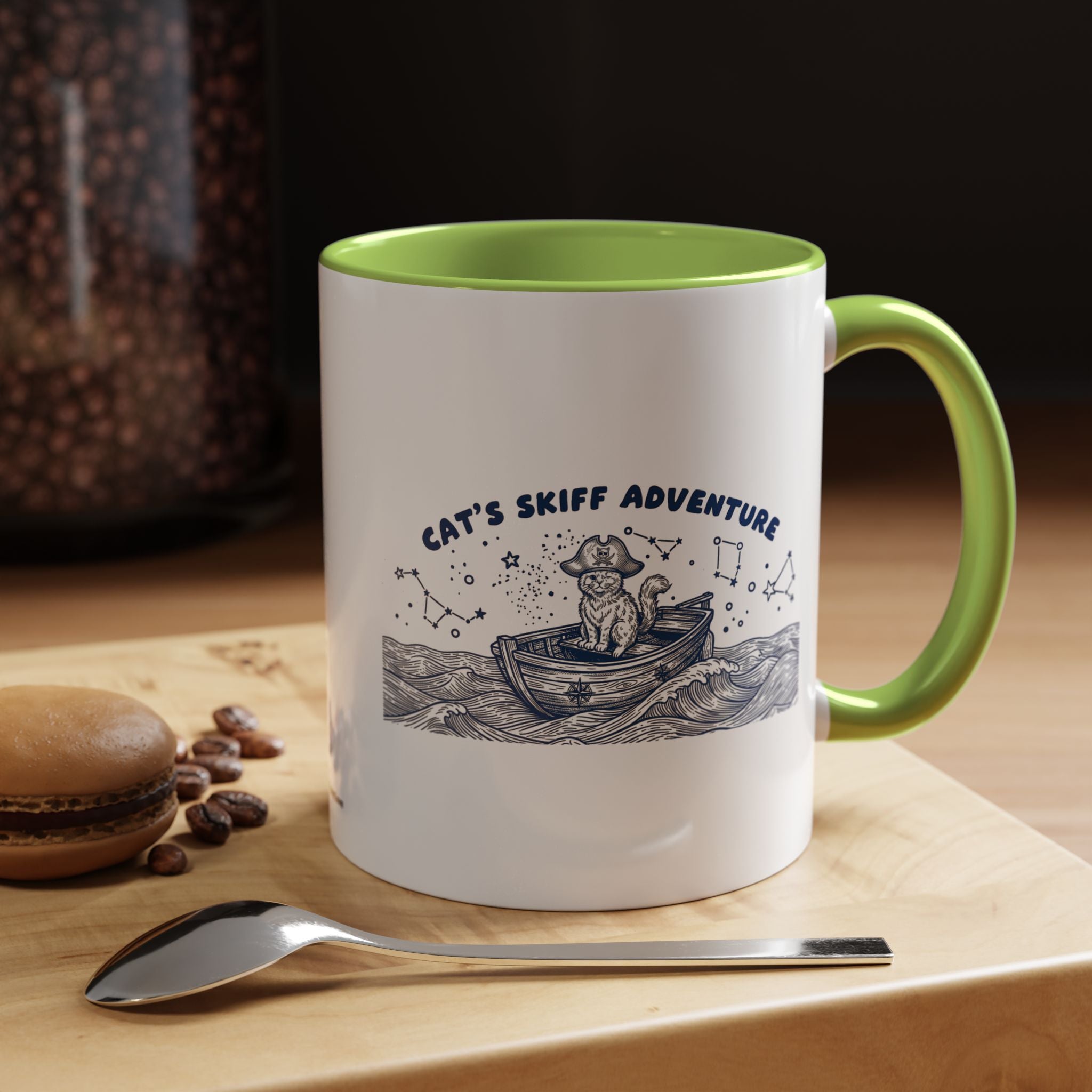 Cat's Skiff Adventure Ocean Mug - Cute Nautical Cat Lover Coffee Cup