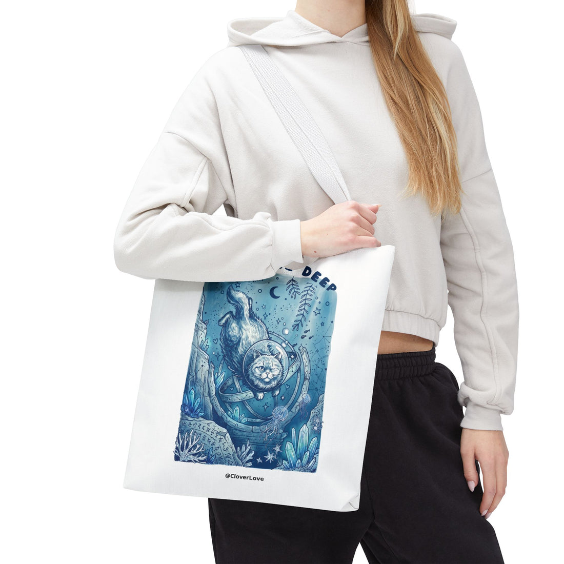 Cat Deep Sea Adventure Tote Bag | Vintage Ocean Explorer Canvas Bag