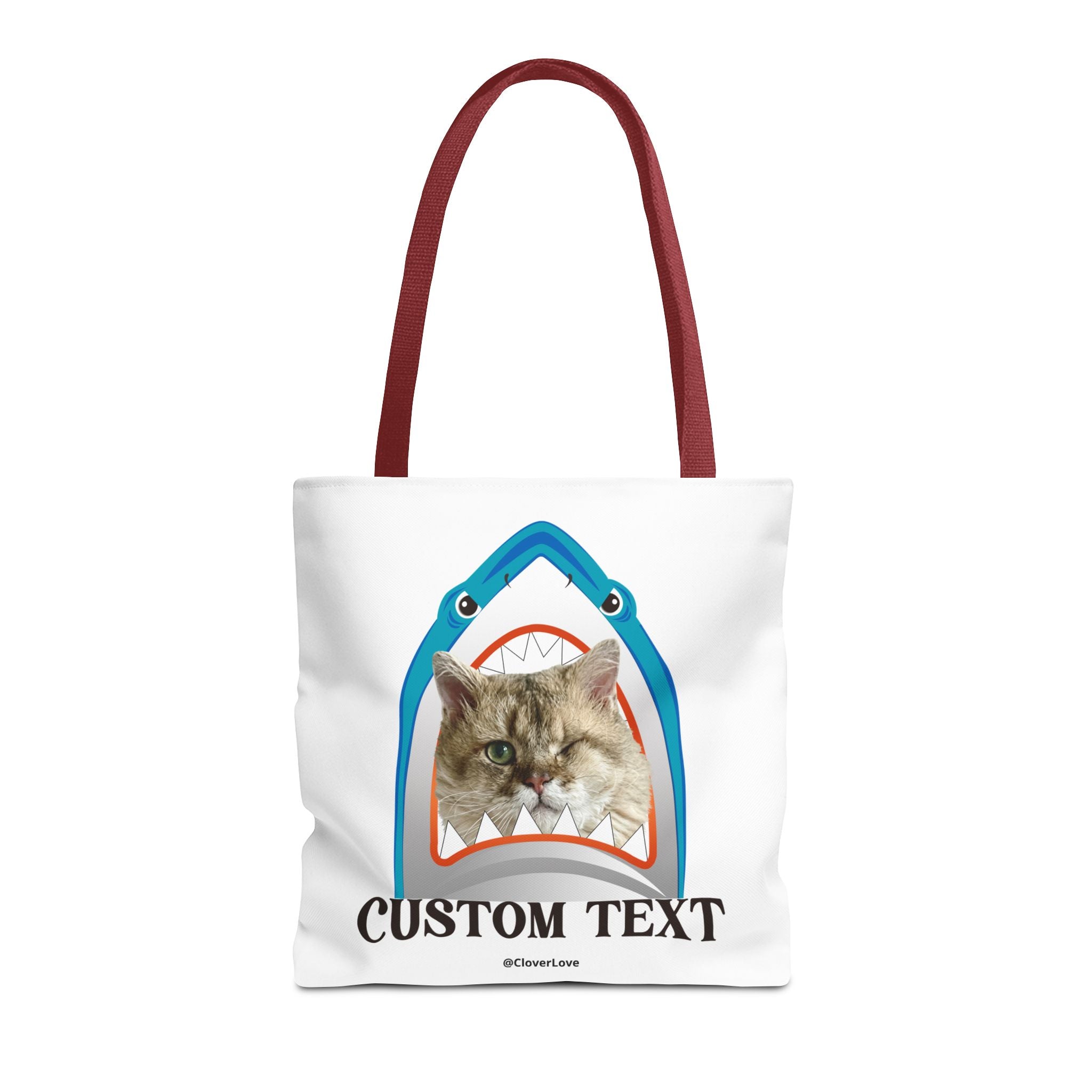 Funny Cat Tote Bag | Custom Pet Photo Shark Summer Bag