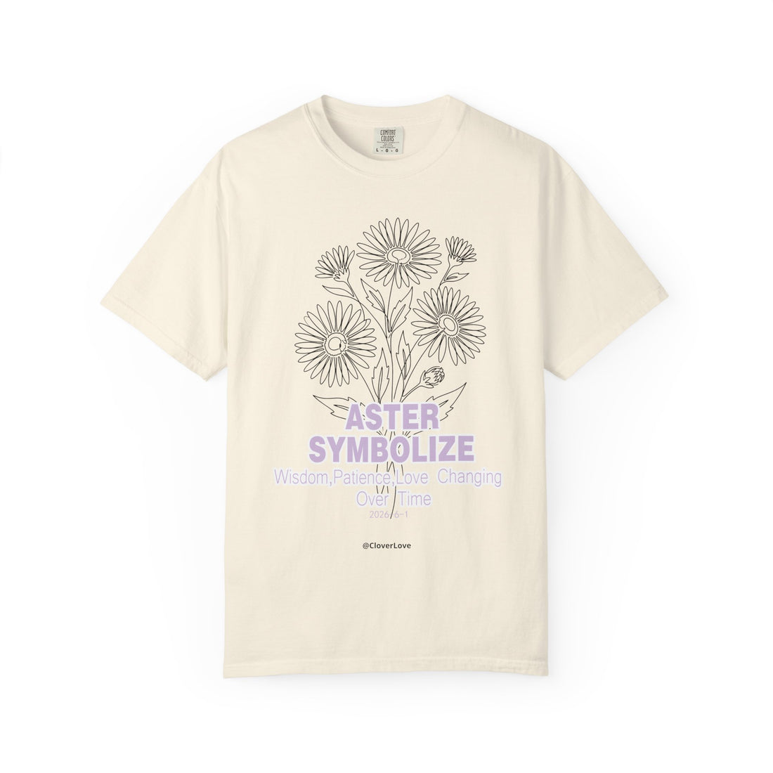 Aster Flower T-Shirt - Botanical Graphic Shirt for Flower Lovers