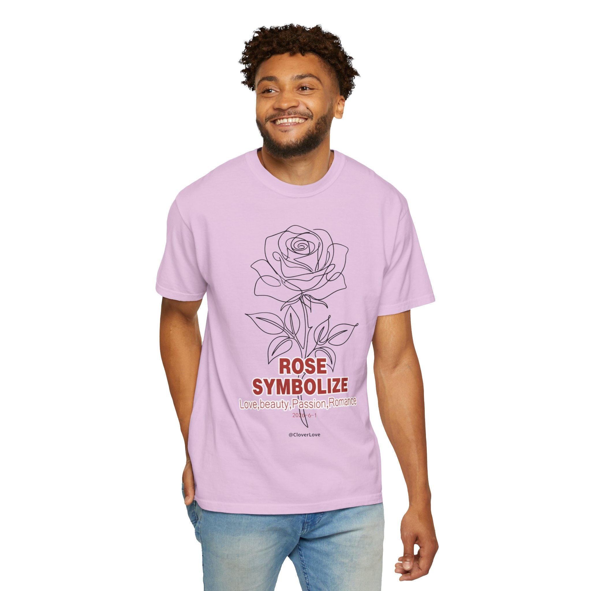 Rose Flower T-Shirt - Romantic Botanical Graphic Shirt for Flower Lovers
