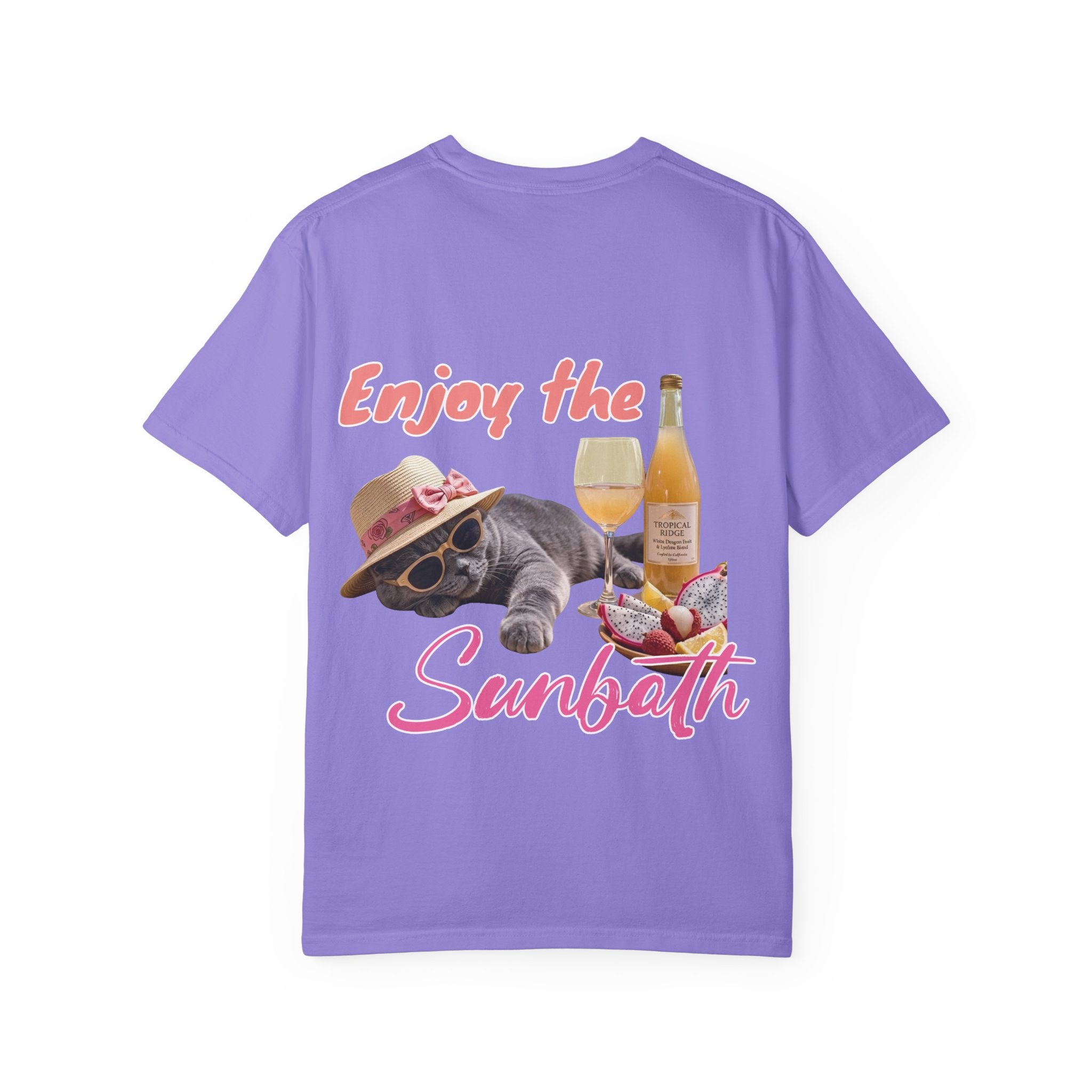 Custom Cat Vacation T-Shirt - Beach Sunbath Cat Lover Gift