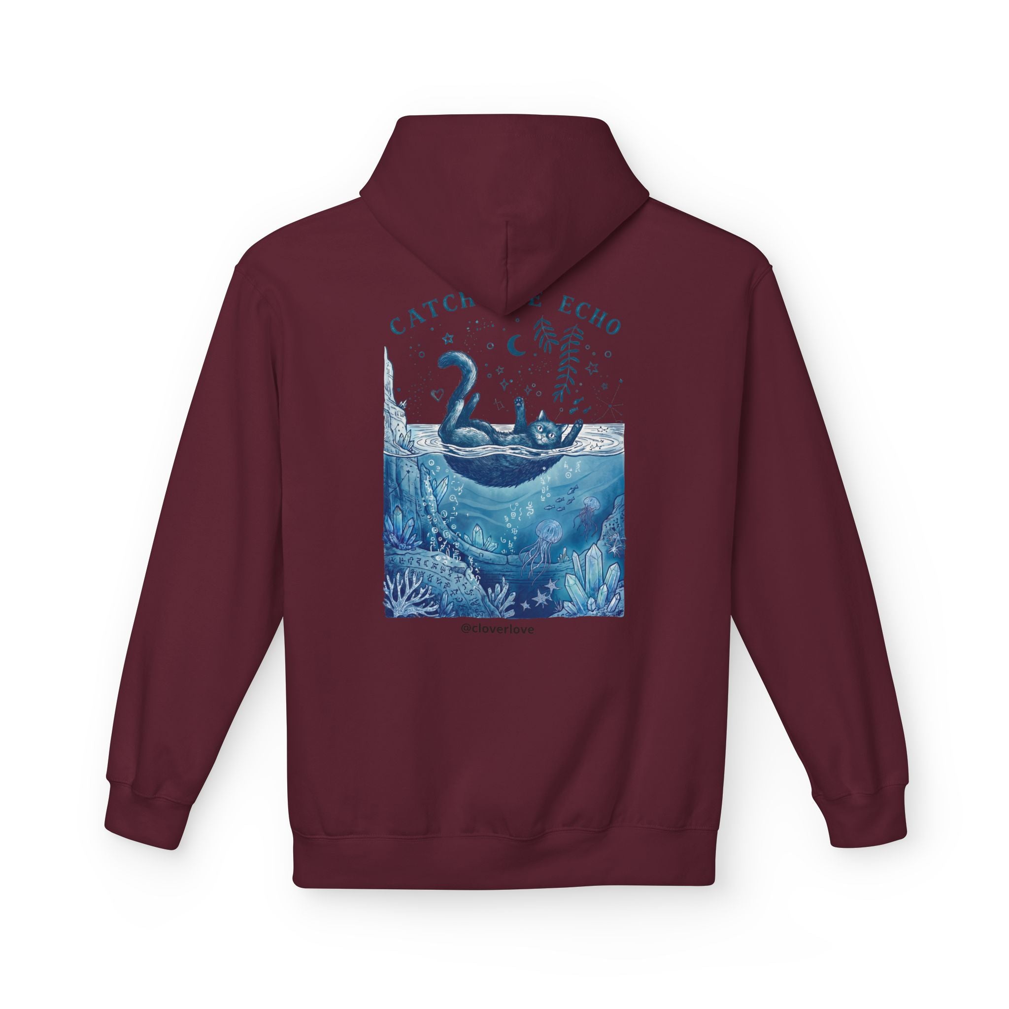 Katzen-Ozean-Abenteuer-Kapuzenpullover | Vintage Unterwasser-Grafik-Sweatshirt