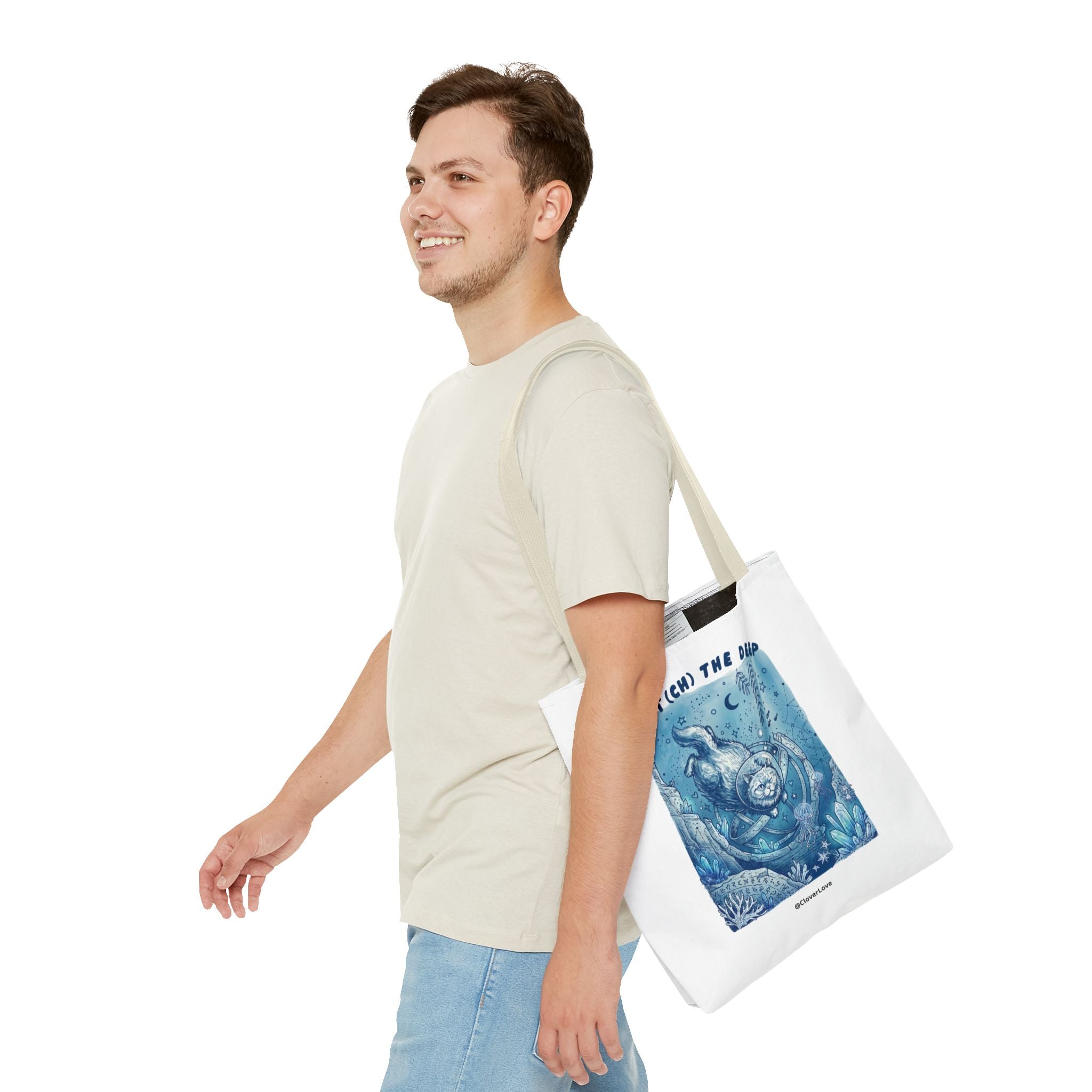 Cat Deep Sea Adventure Tote Bag | Vintage Ocean Explorer Canvas Bag