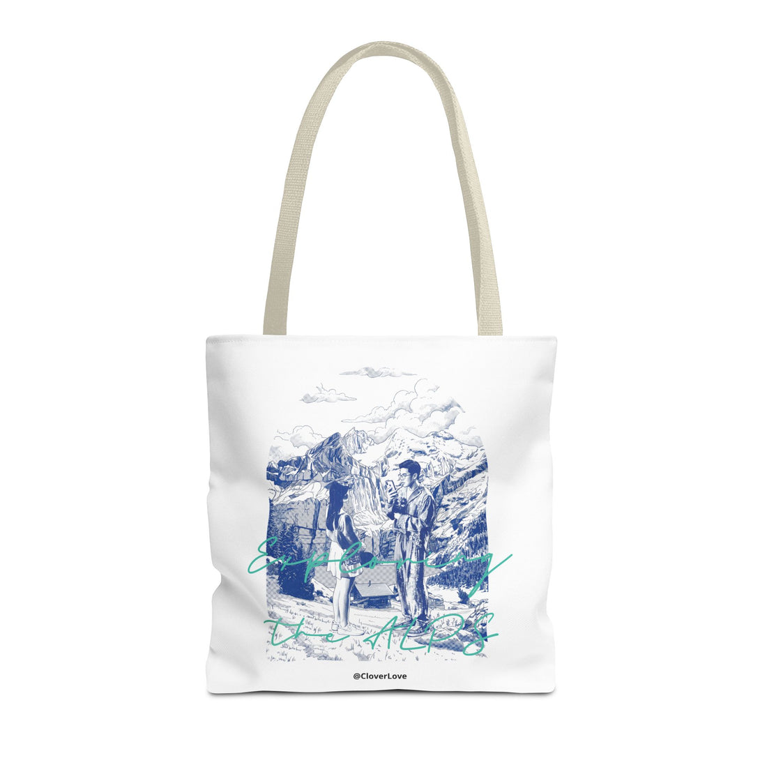 Travel Adventure Tote Bag | Vintage Mountain Explorer Canvas Bag
