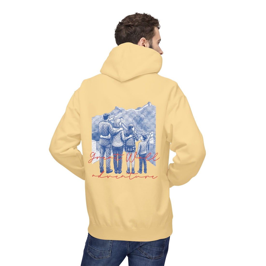 Great Wall Family Adventure Hoodie – Vintage Travel Landmark Graphic Pullover Sweatshirt