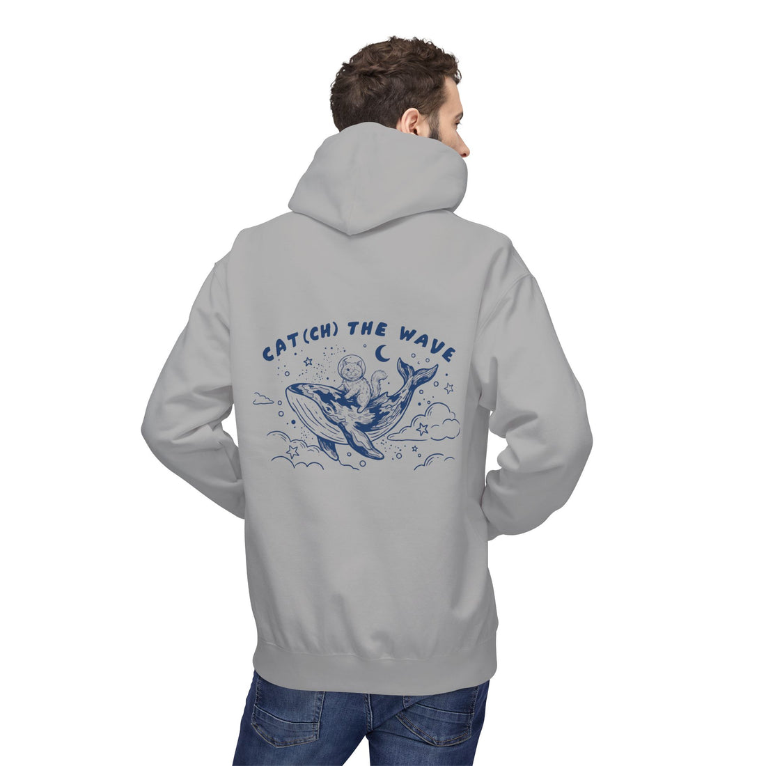 Cat Whale Adventure Hoodie | Vintage Ocean Graphic Sweatshirt