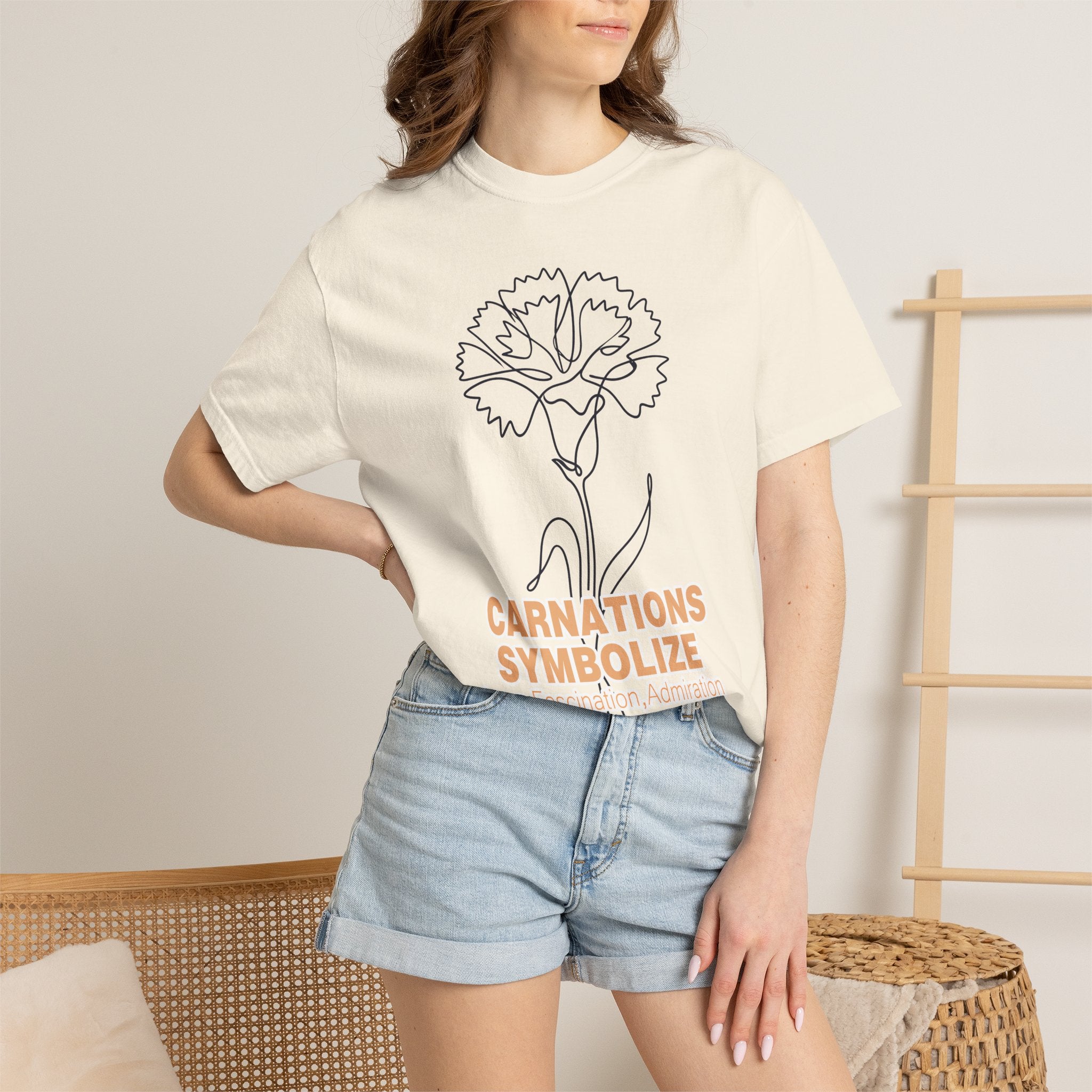 Carnation Flower T-Shirt - Birth Flower Shirt for Women, Flower Lover Gift