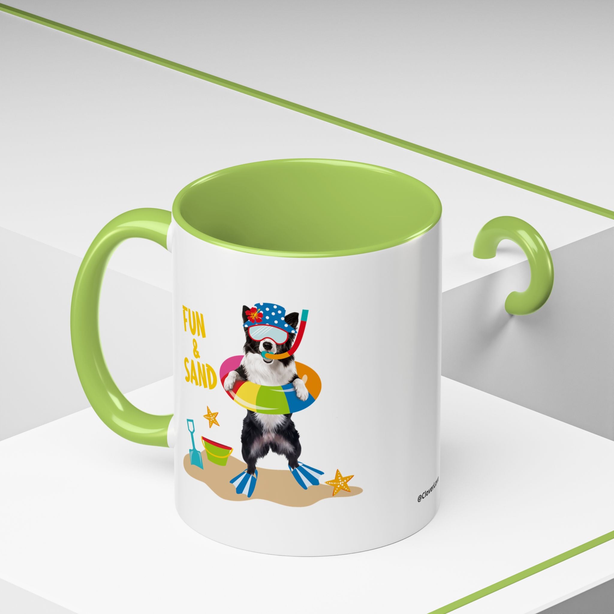 Sommer Tauchhund Tasse | Personalisierte Hundefoto Kaffeetasse mit individuellem Text