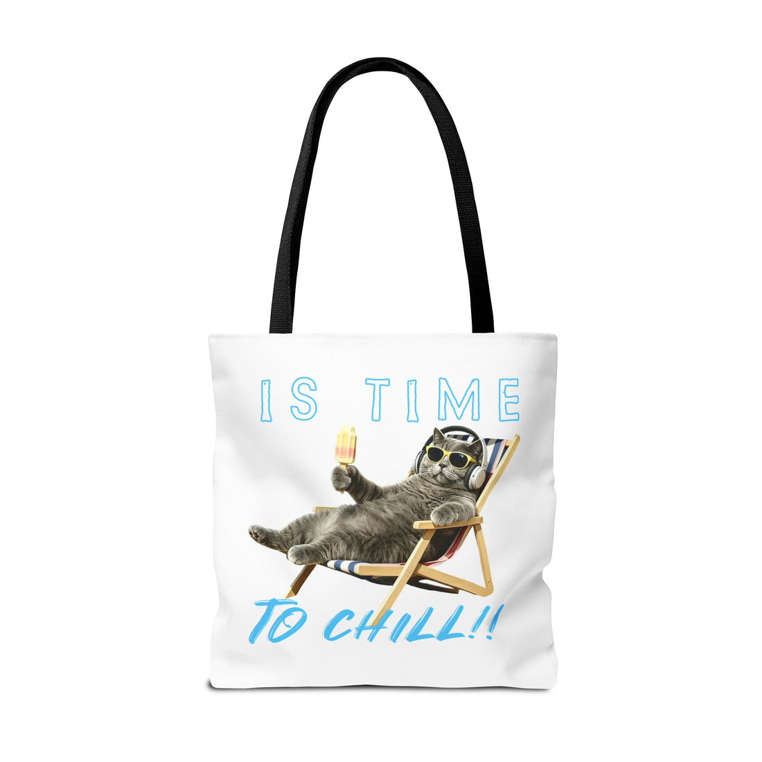 Summer Chill Cat Tote Bag | Funny Cat Lover Beach Bag