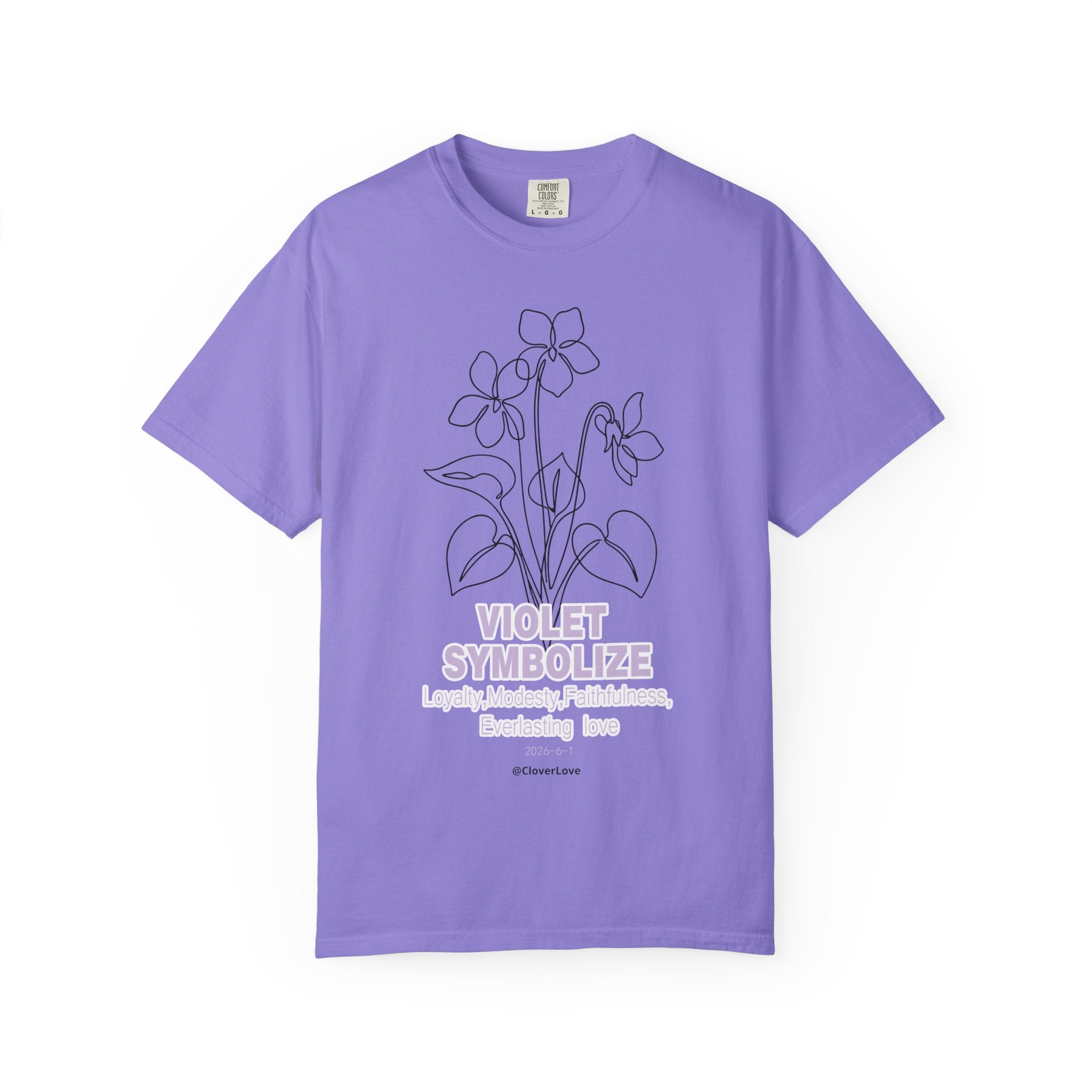 Violet Flower T-Shirt - Botanical Graphic Shirt for Flower Lovers