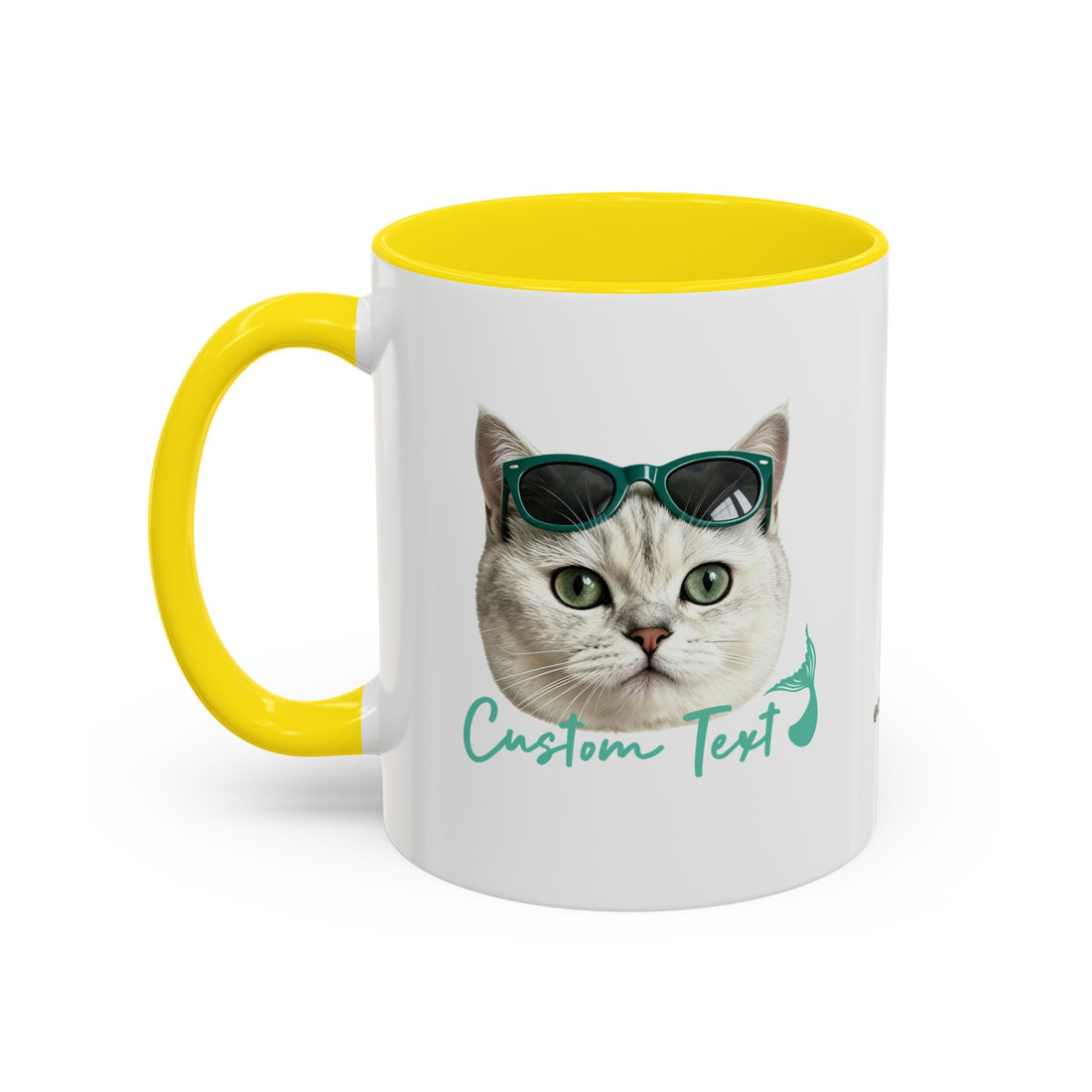 Mermaid Cat Summer Mug | Personalized Cat Coffee Cup With Custom Text