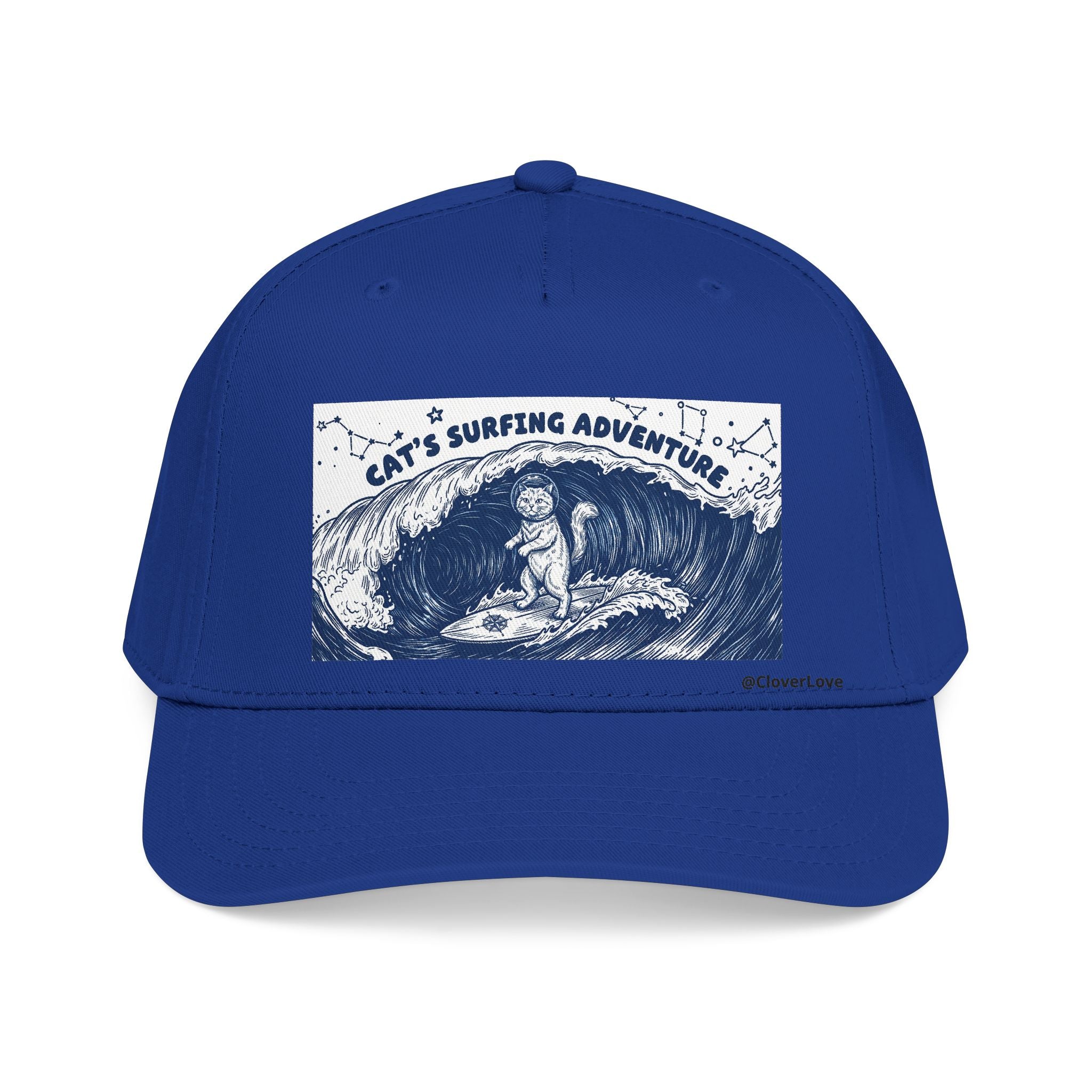 Cat Surfing Hat - Ocean Adventure Baseball Cap, Cute Cat Lover Gift