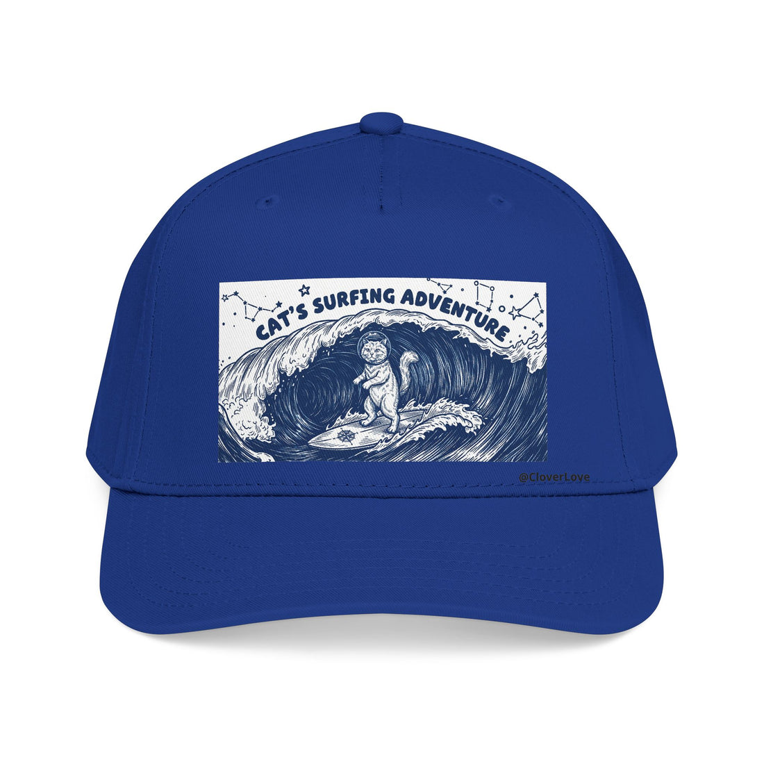 Cat Surfing Hat - Ocean Adventure Baseball Cap, Cute Cat Lover Gift
