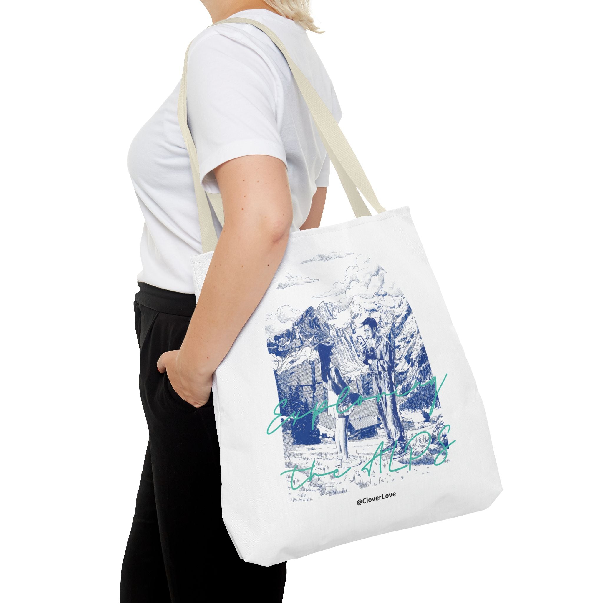 Travel Adventure Tote Bag | Vintage Mountain Explorer Canvas Bag