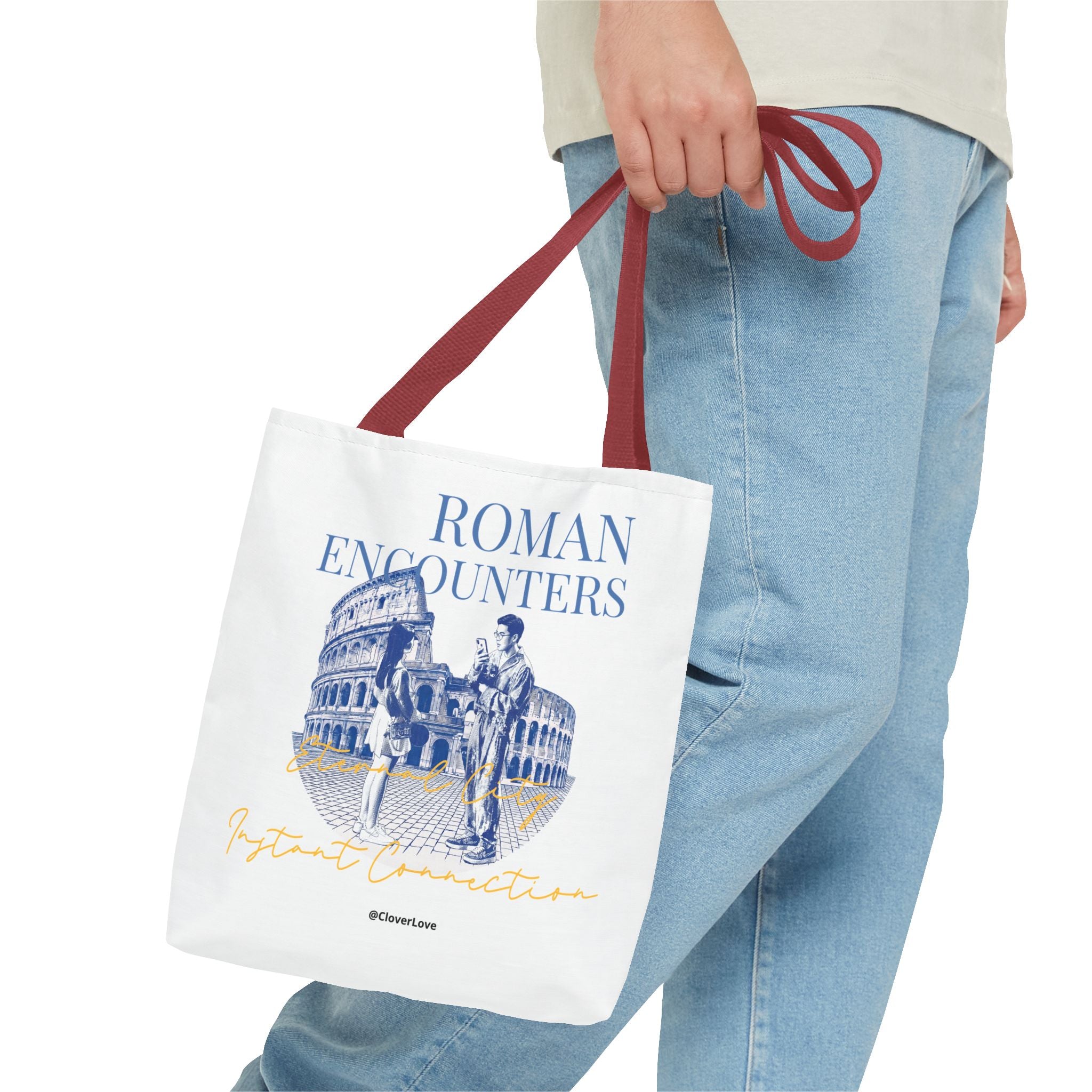 Roman Encounter Travel Tote Bag | Vintage Italy Rome Colosseum Canvas Tote Bag for Travel Lovers