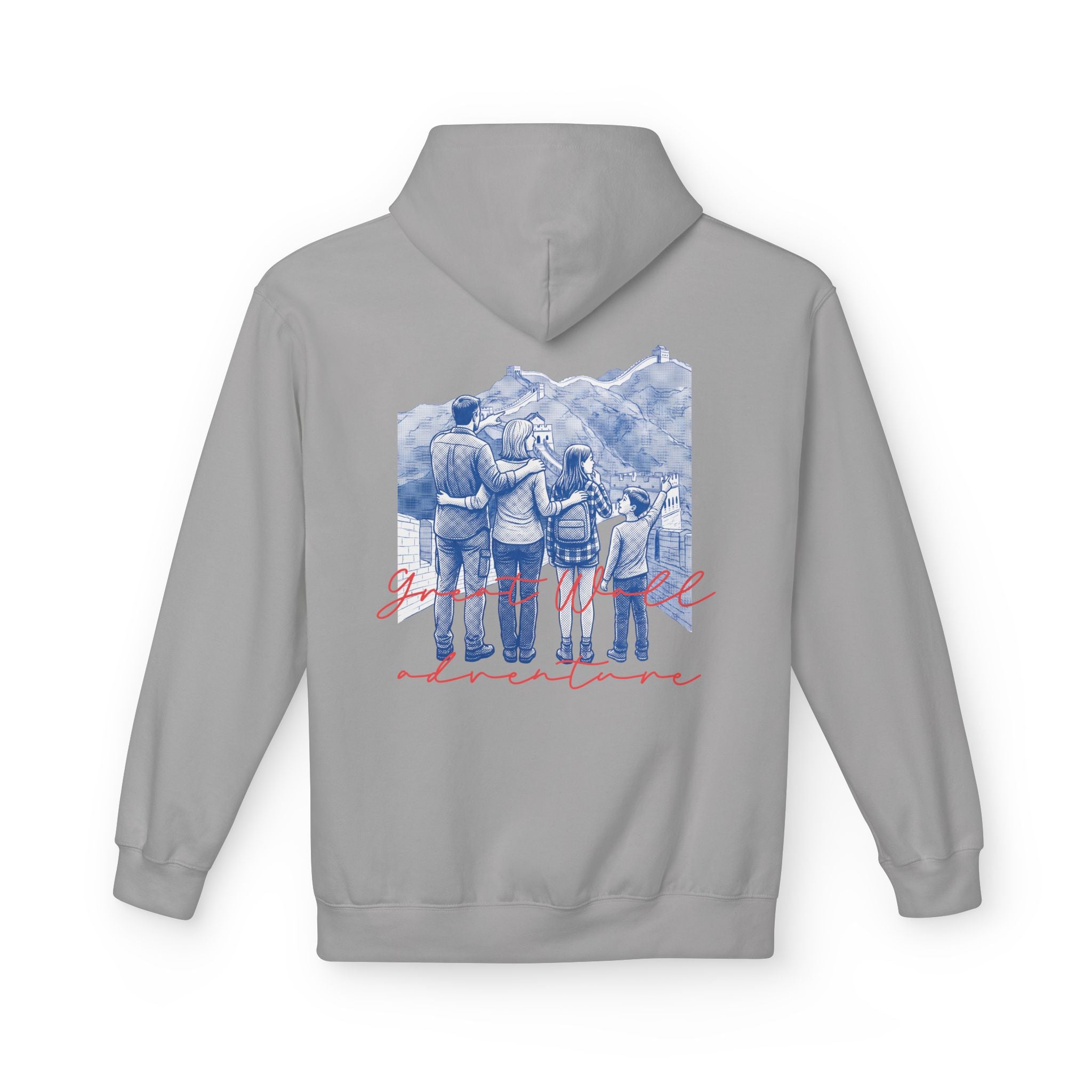 Great Wall Family Adventure Hoodie – Vintage Travel Landmark Graphic Pullover Sweatshirt
