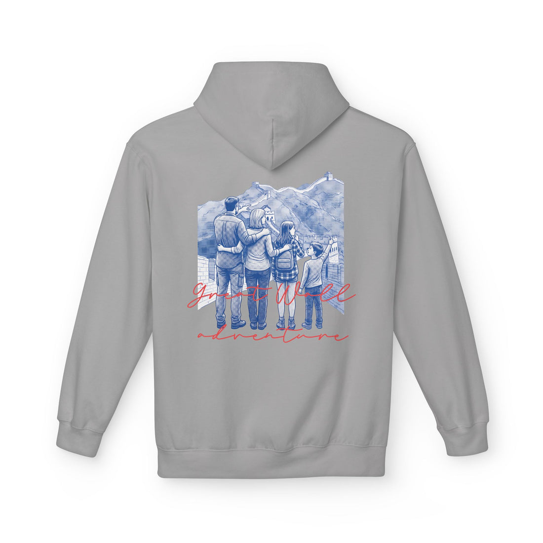 Great Wall Family Adventure Hoodie – Vintage Travel Landmark Graphic Pullover Sweatshirt