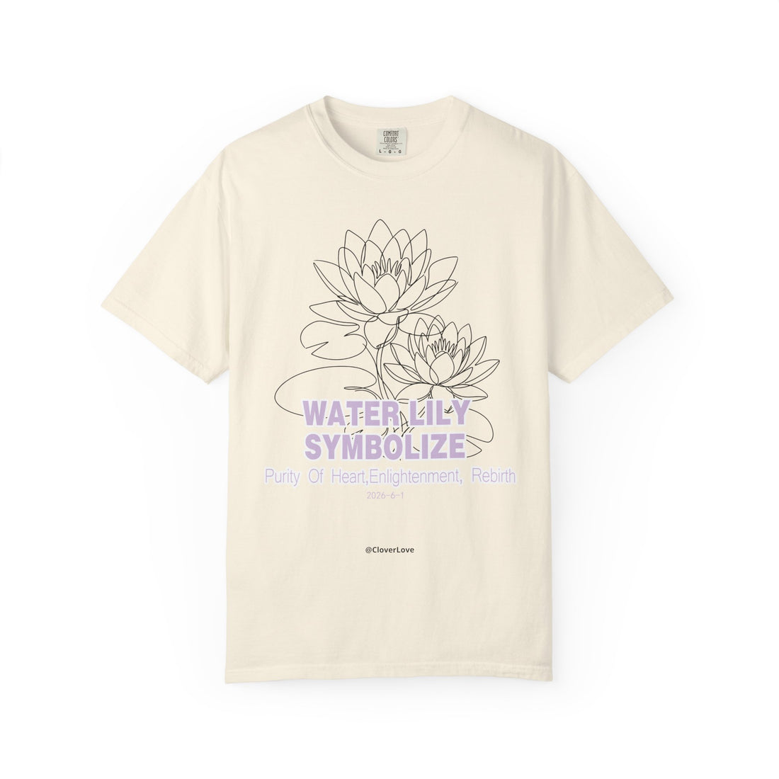 Water Lily Flower T-Shirt - Botanical Graphic Shirt for Flower Lovers