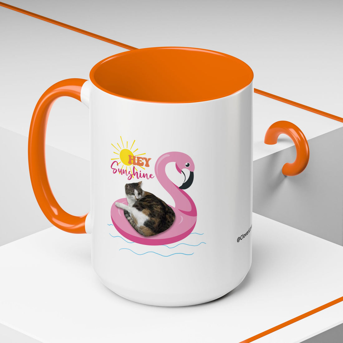 Cool Cat Summer Mug | Personalized Cat Photo Coffee Cup With Custom Text