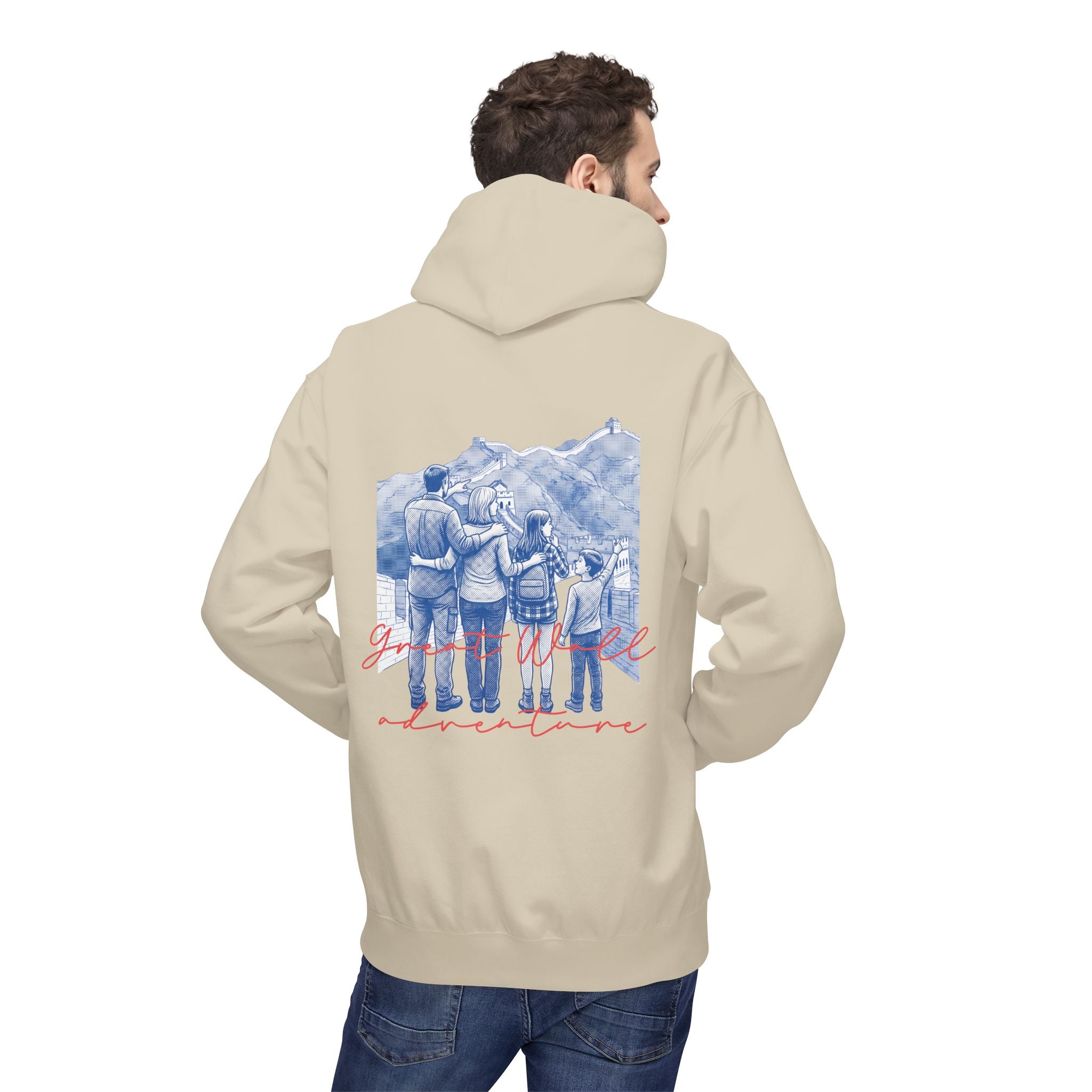 Great Wall Family Adventure Hoodie – Vintage Travel Landmark Graphic Pullover Sweatshirt